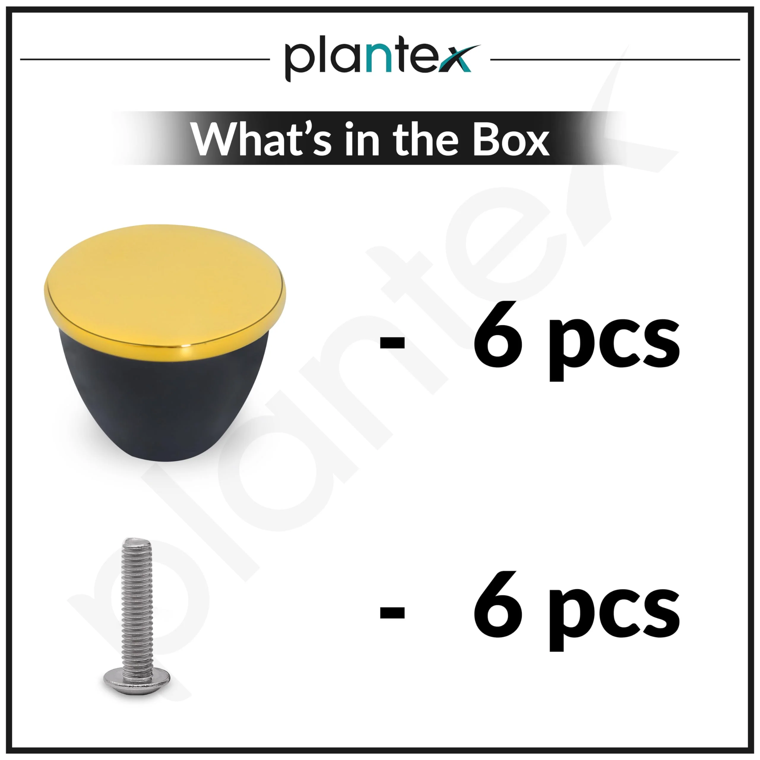 Plantex Knobs for Drawer/Drawer Knobs/Knobs for Cabinets/Pull-Push Knobs for Kitchen/Bedroom Drawer - Pack of 6 (Gold & Black) - Image 5