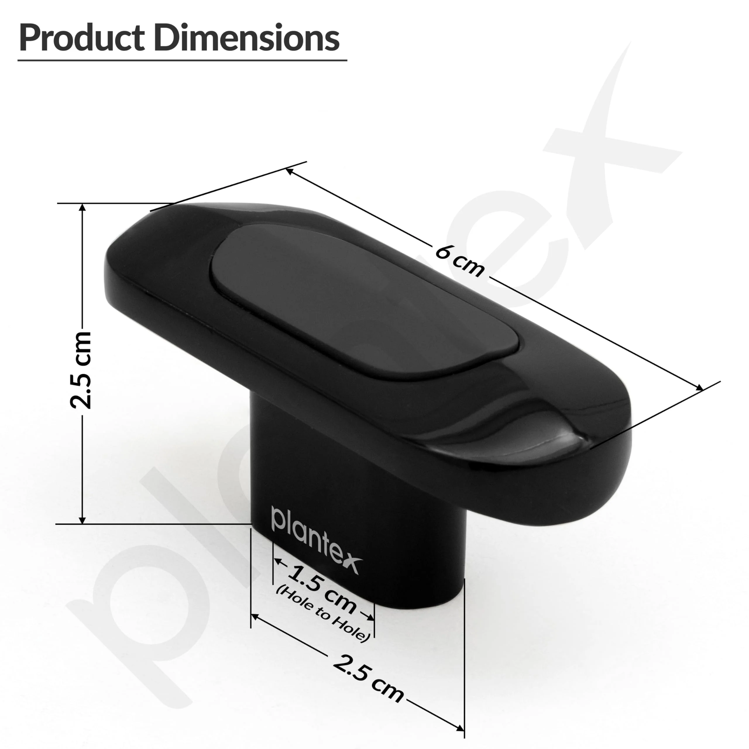 Plantex Knobs for Drawer/Drawer Knobs/Oval Knob for Cabinets/Drawer Handle/Pull-Push Knob for Kitchen/Bedroom Drawers - Pack of 1 (SH-432, DC-Black & Z-Black) - Image 2
