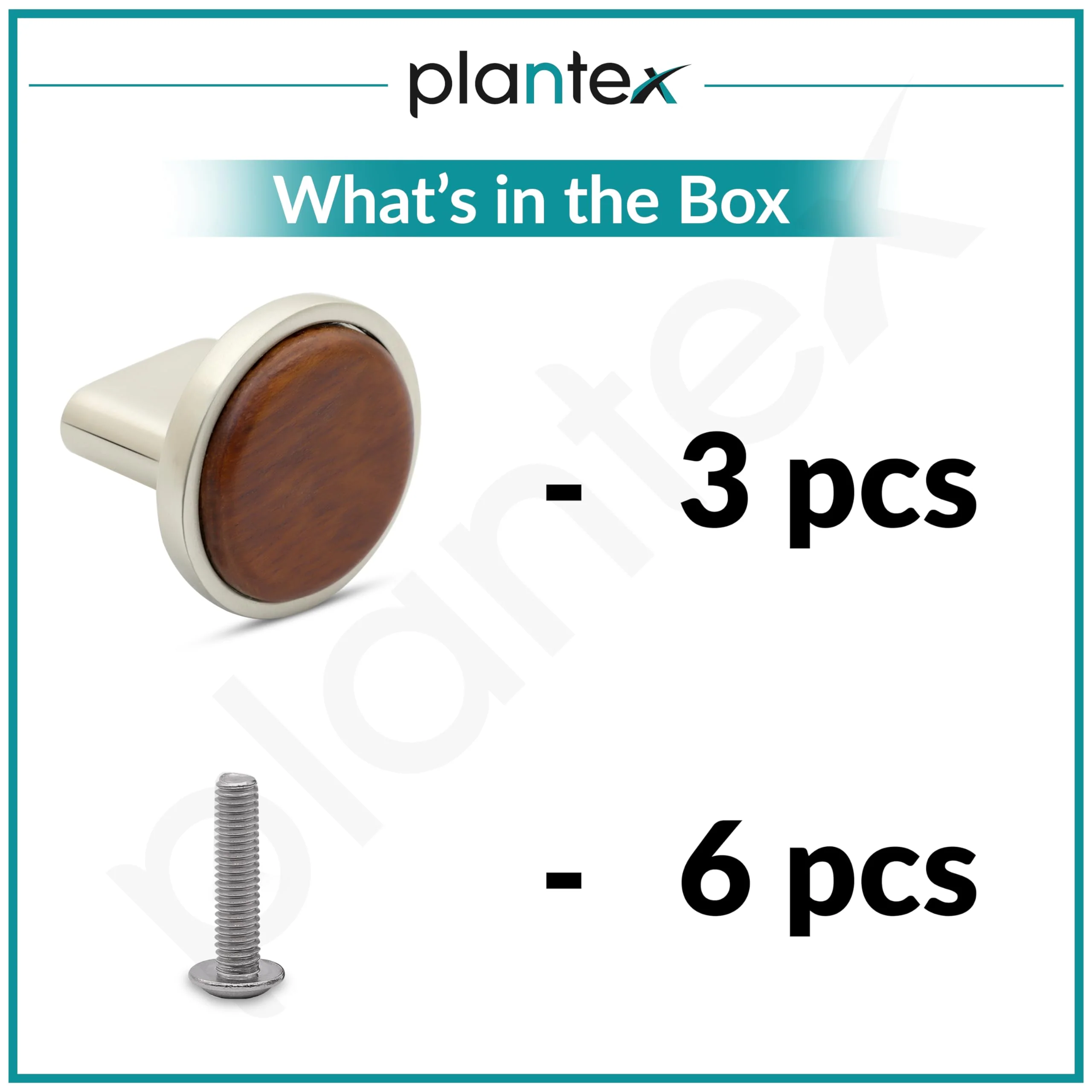 Plantex Knobs for Drawer/Round Drawer Knobs/Knobs for Cabinets/Pull-Push Knobs for Kitchen/Bedroom Drawer - Pack of 3 (Small, Satin & Wood) - Image 5
