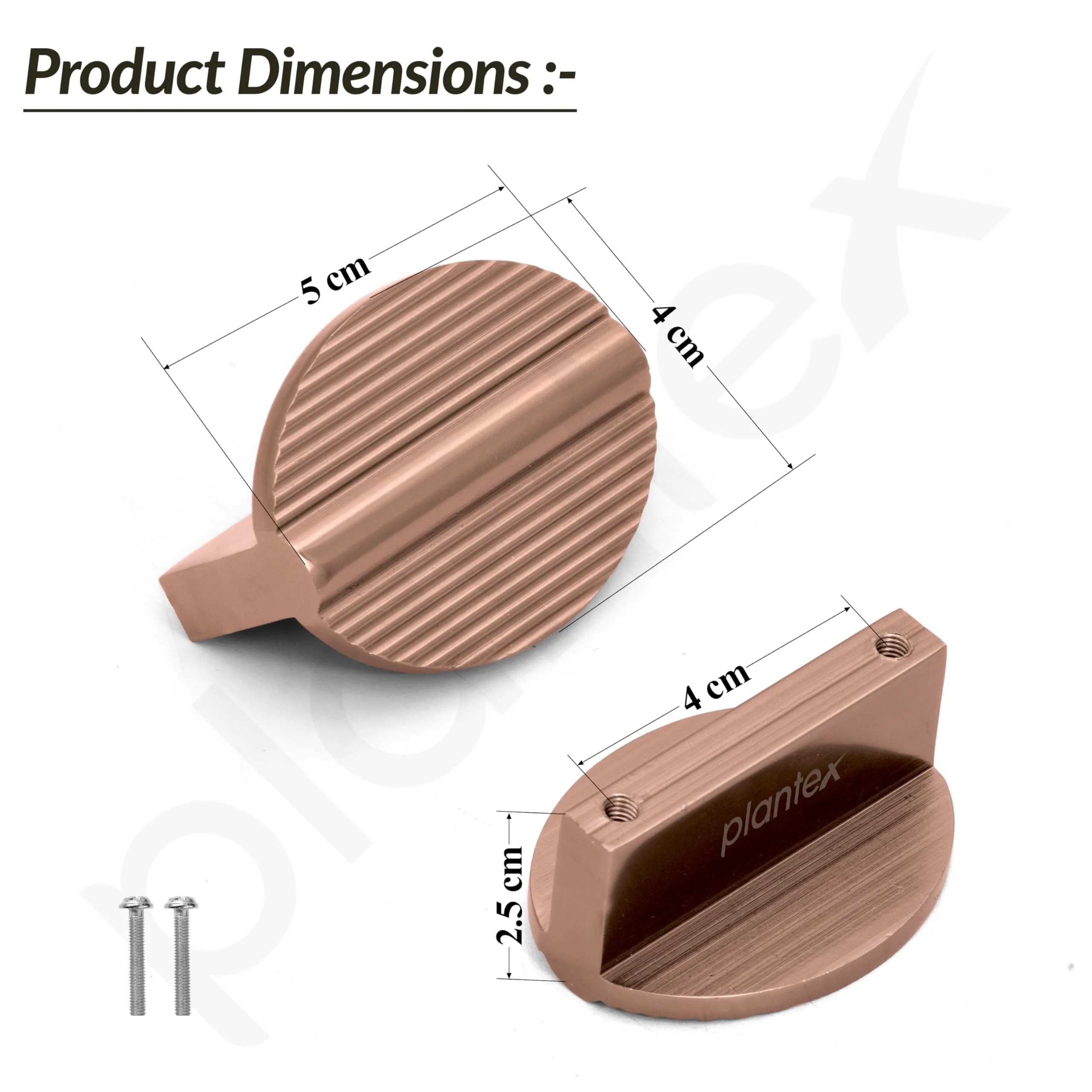 Plantex Knobs for Drawers/Drawer Knobs/Round Knob for Cabinets/Pull-Push Knob for Kitchen/Bedroom Drawer - Pack of 3 (Rose Gold) - Image 6
