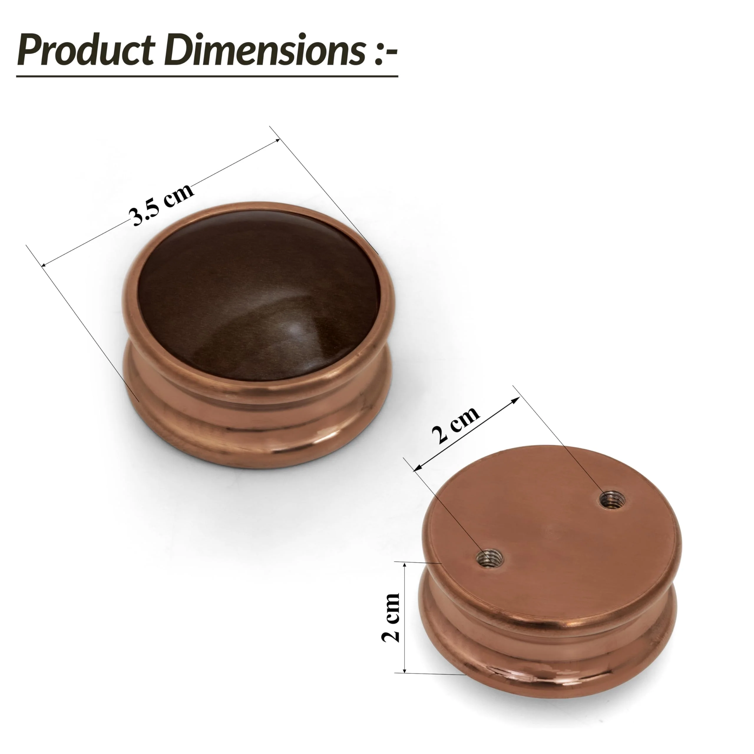 Plantex Knobs for Drawers/Drawer Knobs/Round Knob for Cabinets/Pull-Push Knob for Kitchen/Bedroom Drawer - Pack of 4 (Rose Gold) - Image 6