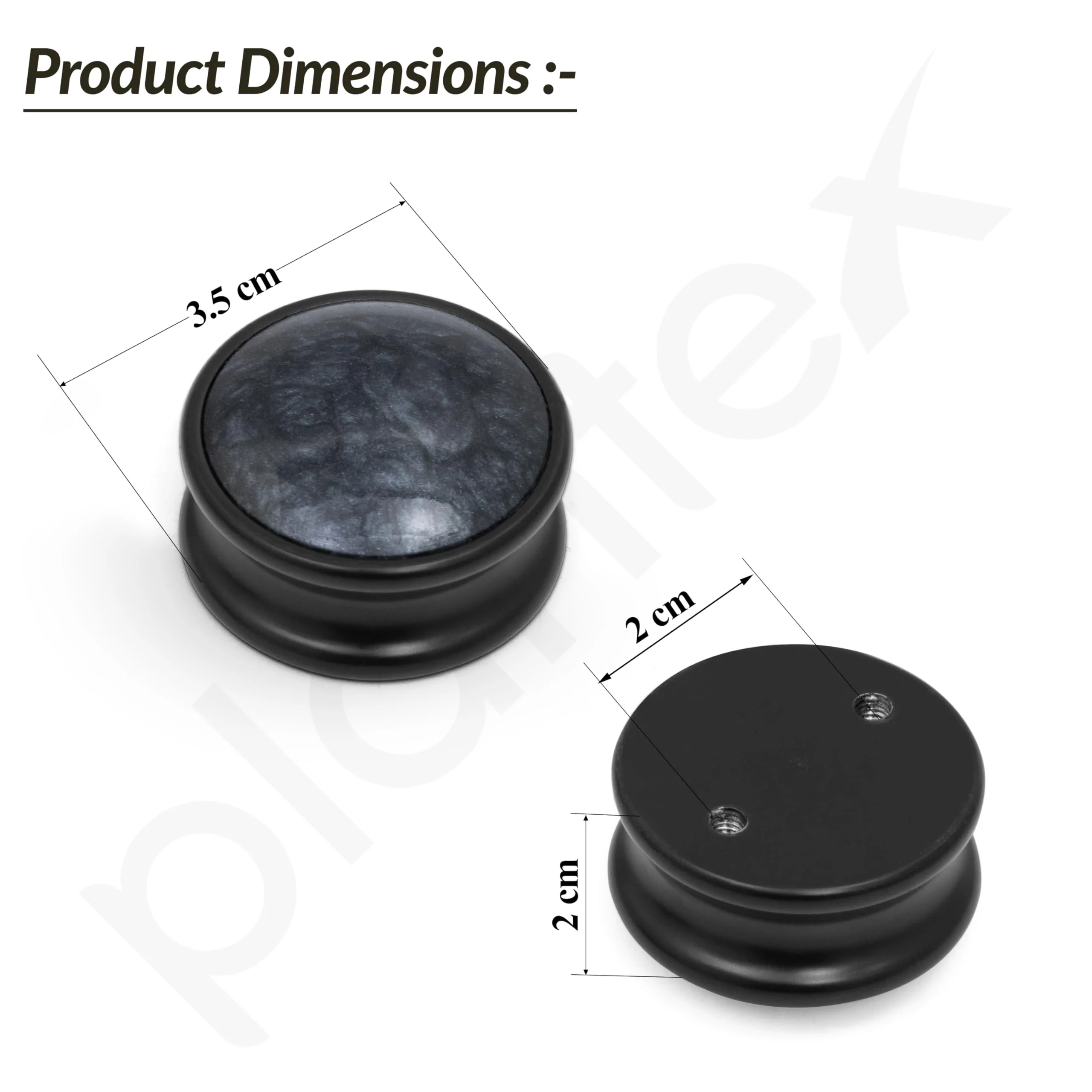 Plantex Knobs for Drawers/Drawer Knobs/Round Knob for Cabinets/Pull-Push Knob for Kitchen/Bedroom/Office Drawer - Pack of 1 (Black) - Image 6
