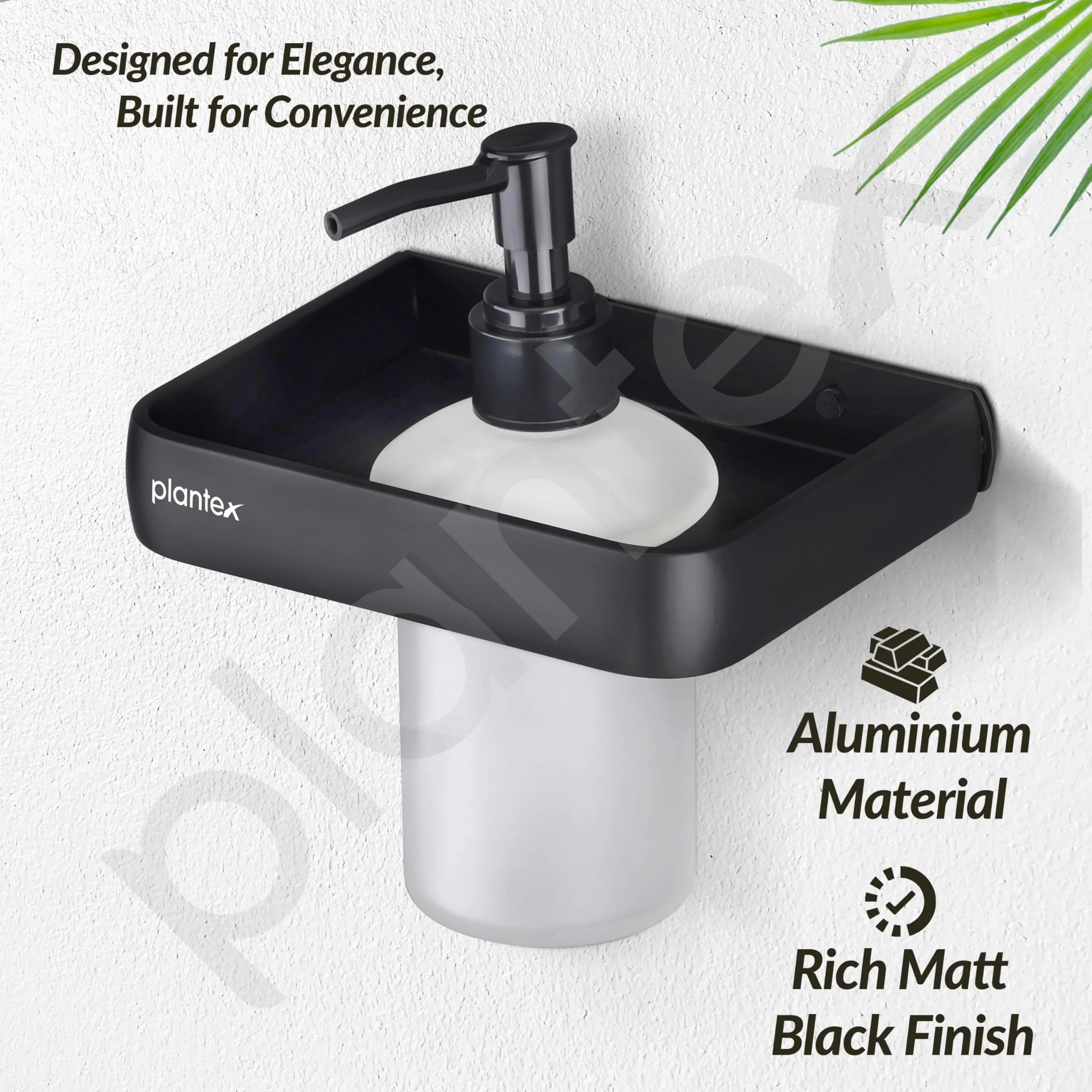 Plantex Liquid Soap Dispenser for Bathroom/Shampoo Dispenser/Handwash Dispenser for Bathroom/Bathroom Accessories - Pack of 1 (1508, Black) - Image 4