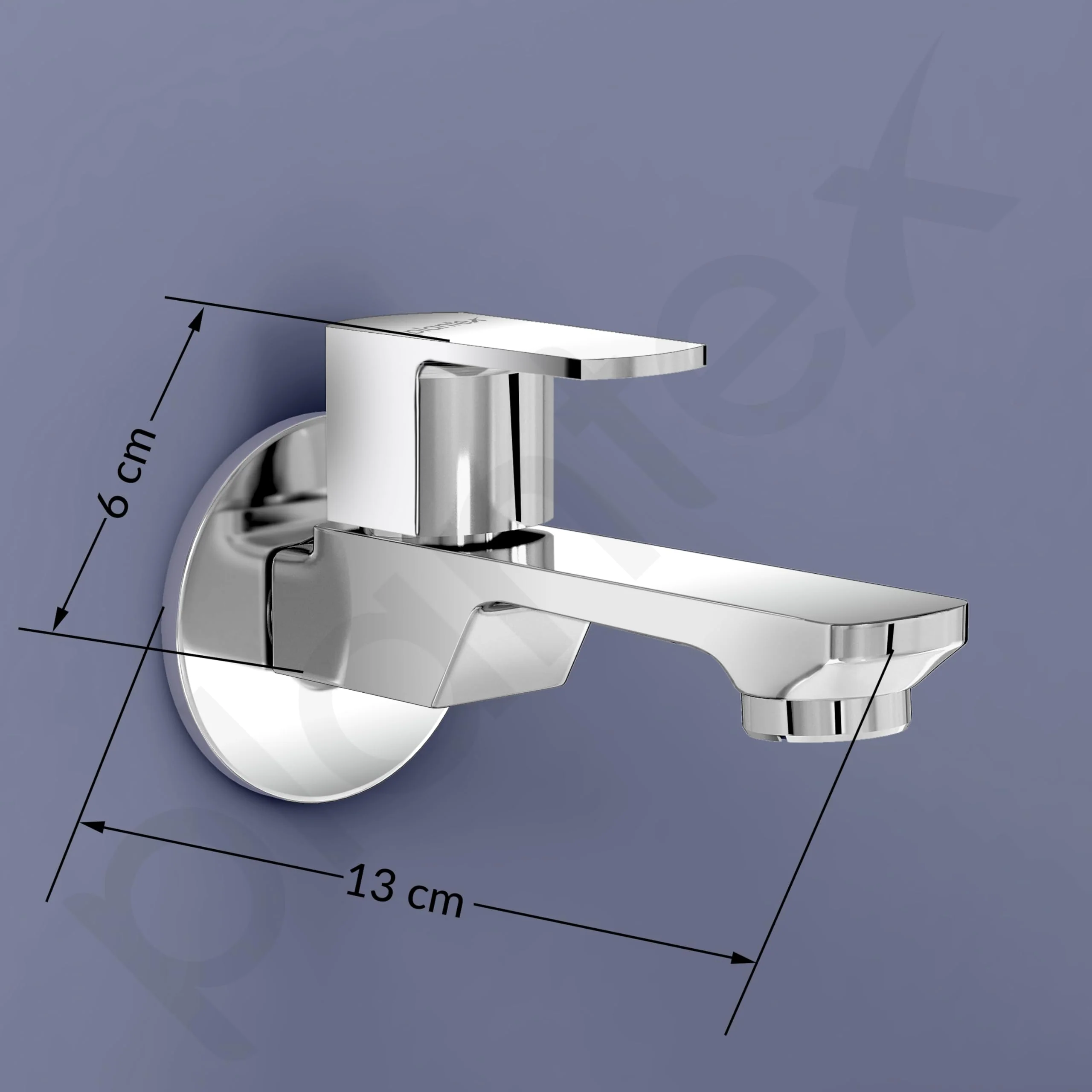 Plantex Long Body Bib Cock Water Tap with Water Saving Nozzle for Kitchen Tap and Brass Spindle/Bib Tap with Wall Flange and Teflon Tape for Bathroom - Pack of 2 (SAGA-1292-Chrome) - Image 3