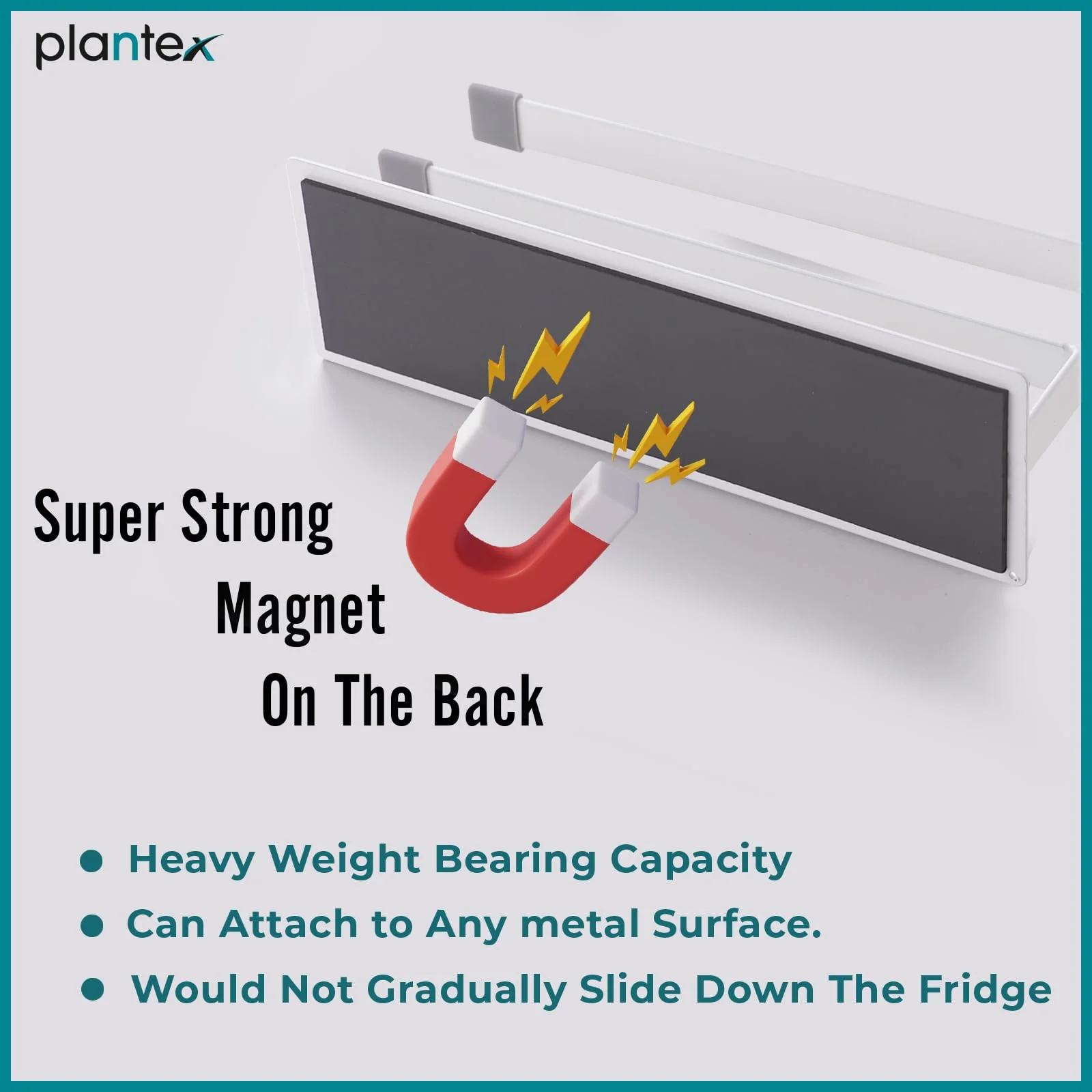 Plantex Magnetic Double Napkin Holder/Towel Holder/Towel Hanger for Kitchen/Bathroom/Bathroom Accessories- (White) - Image 4