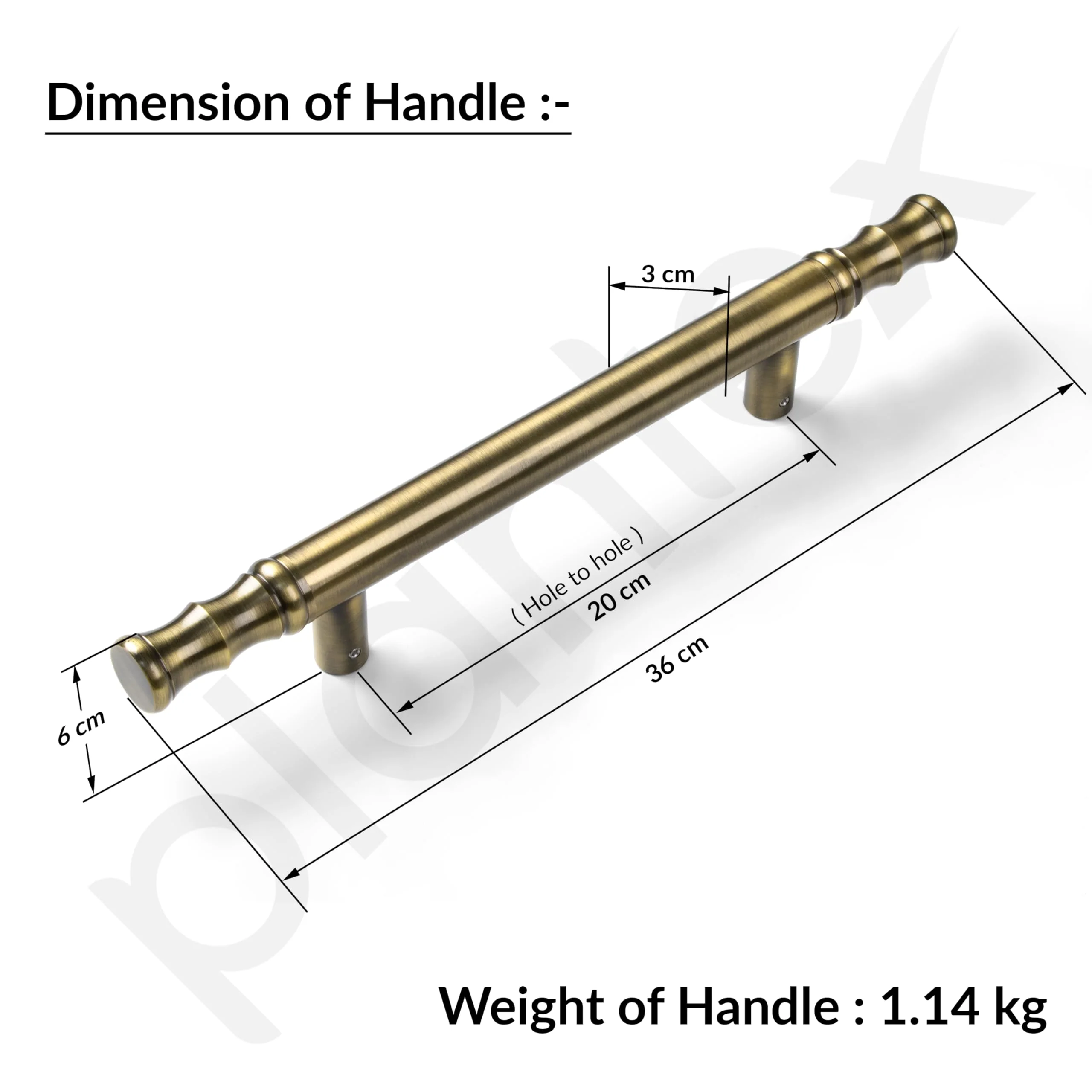 Plantex Main Door Handle/Door & Home Decore/14 Inch Main Door Handle/Pull-Push Handle - Pack of 1 (Brass Antique) - Image 3