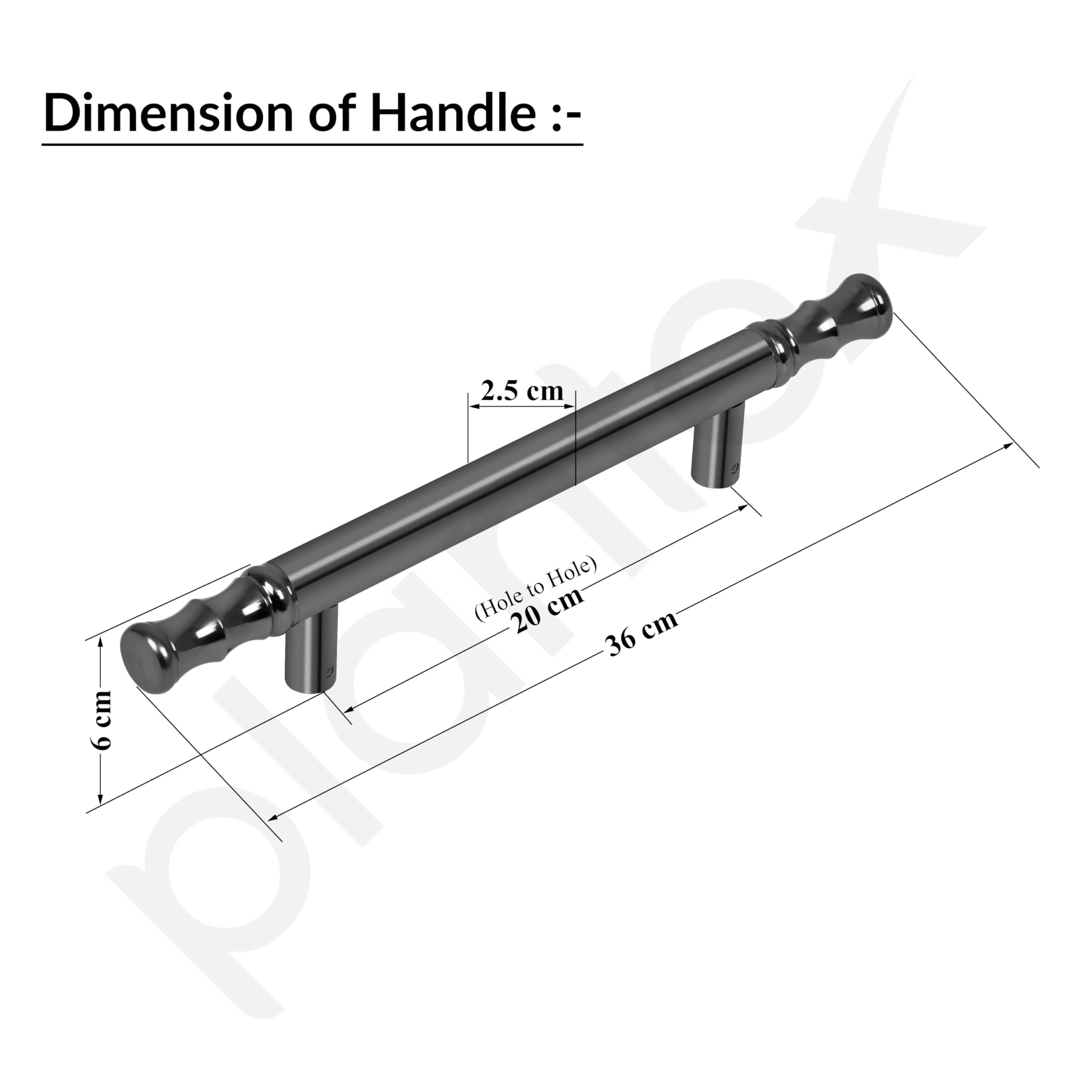 Plantex Main Door Handle - Pull/Push Handle for Wooden & Glass Door - 14 Inch - Gray Glossy - Stainless Steel - 3 Years Warranty - Image 2