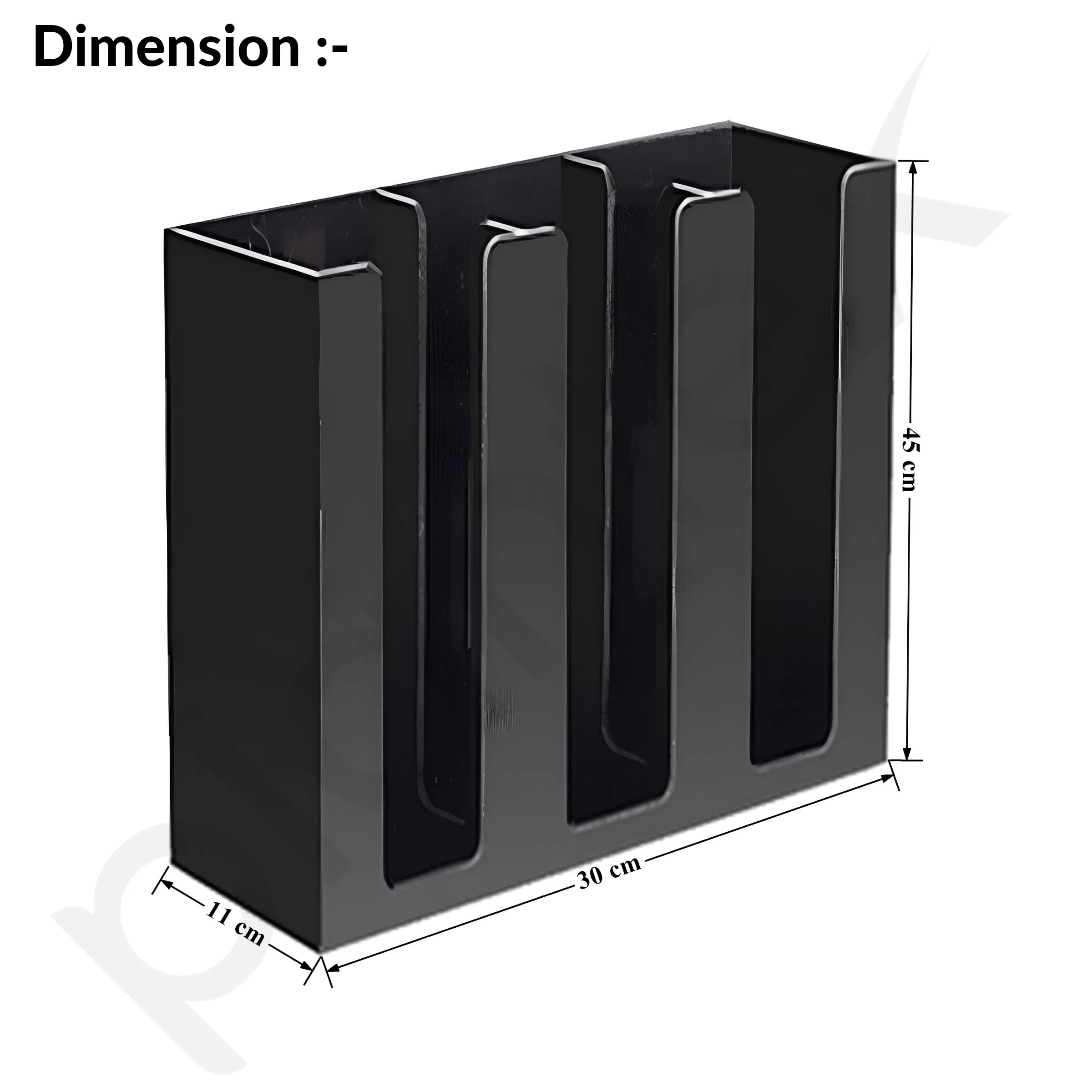 Plantex Metal Cup Holder/Cup Organizer for Kitchen/Cup Holder for Kitchen/3 Column- (Black) - Image 4