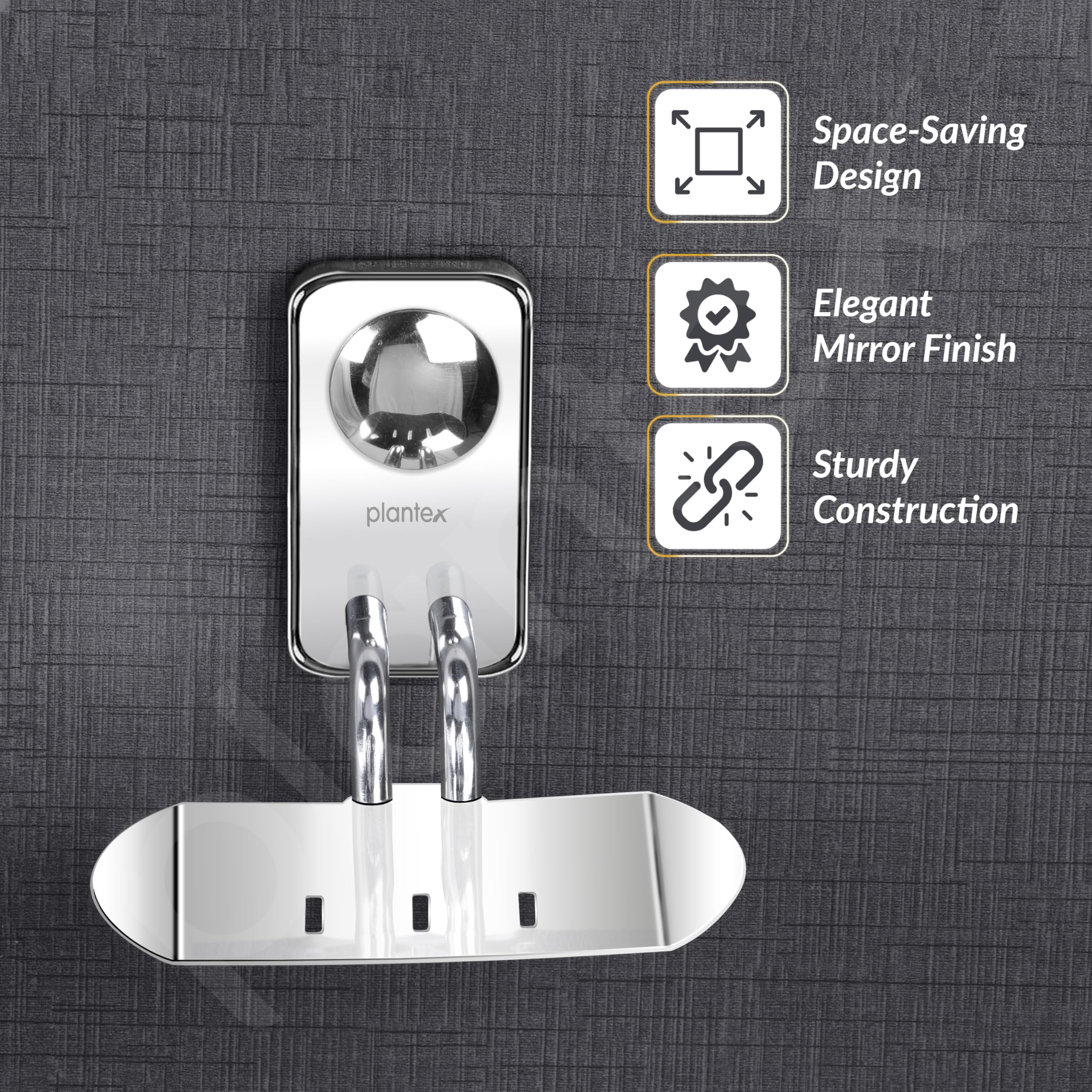 Plantex Metro Platinum Stainless Steel Soap Dish/Soap Stand/Bathroom Soap Holder/Bathroom Accessories - Image 2