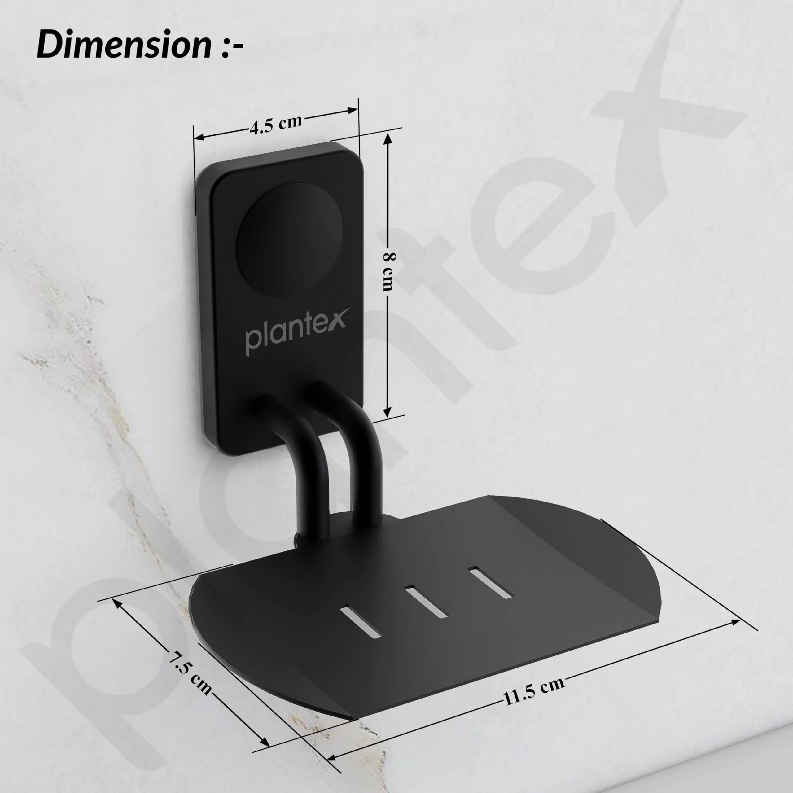 Plantex Metro Platinum Stainless Steel Soap Dish/Soap Stand/Bathroom Soap Holder/Bathroom Accessories - (Black) - Image 4