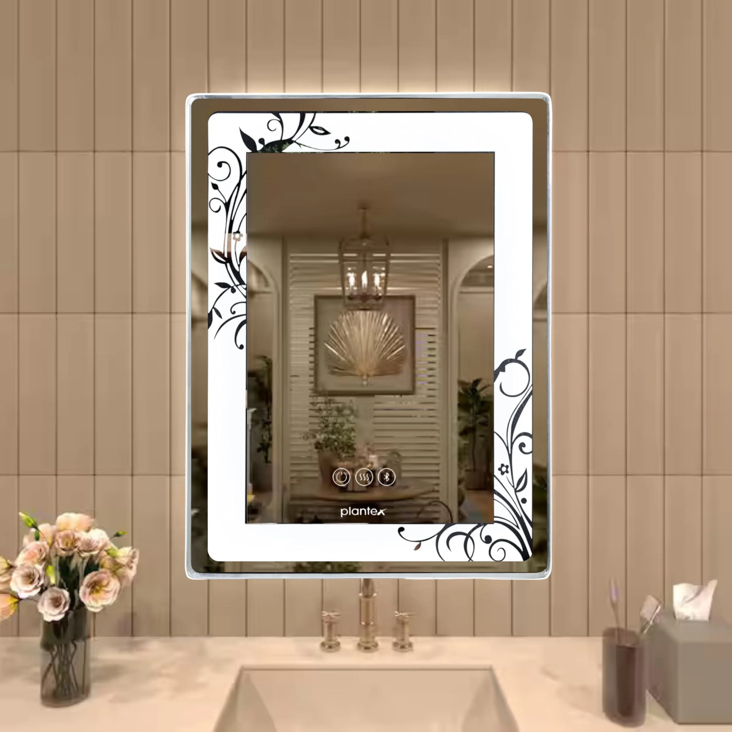 Plantex Mirror with Light with 3 Tone/Designer Mirror for Living Room/Bedroom/Dressing Room - Rectangle Shape (18 X 24 Inch) - Image 2