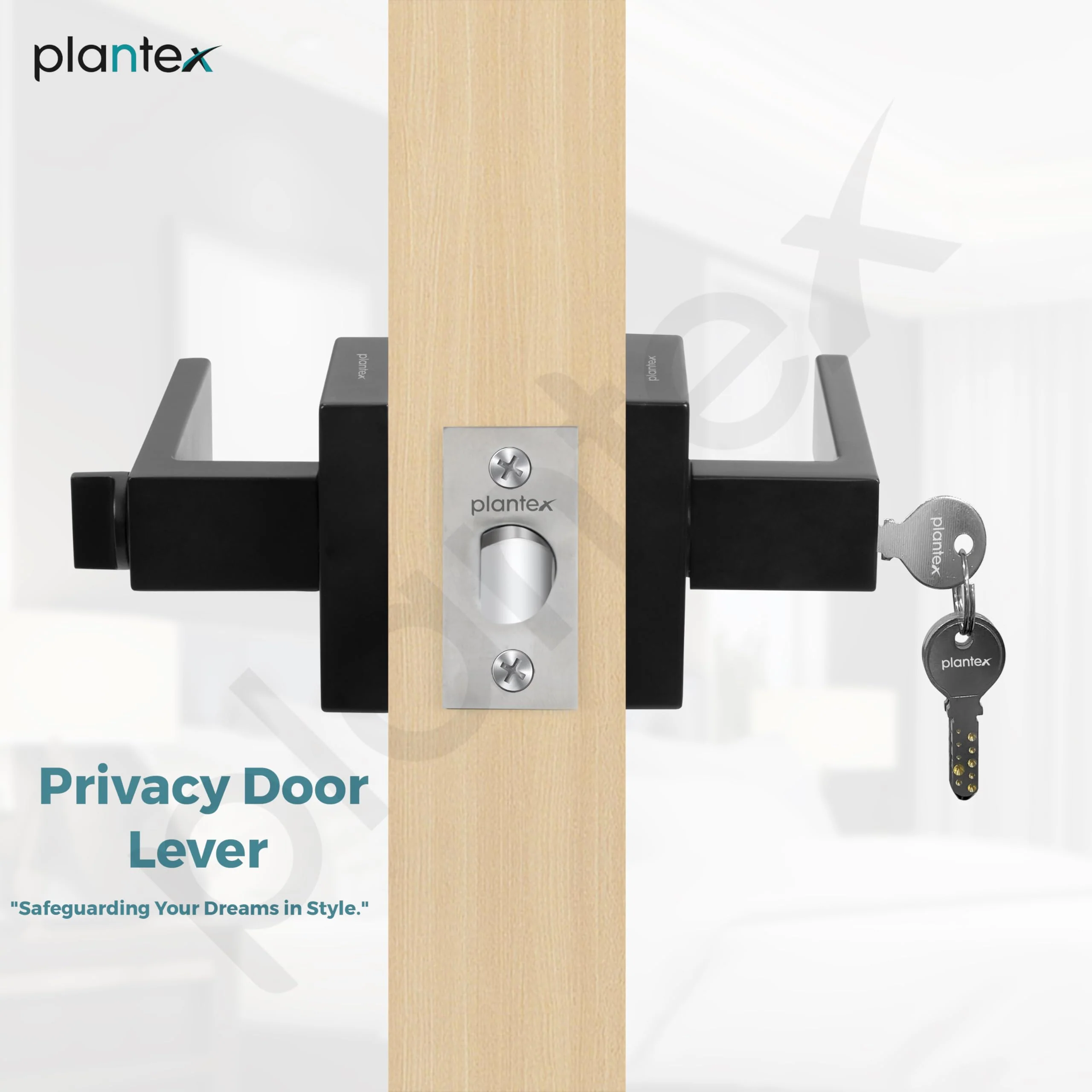 Plantex Mortise Lock/Main Door Lock Set with 3 Keys/New Age Heavy Duty Door Handle Locks for Residential & Commercial Spaces - Pack of 1 (Black) - Image 6