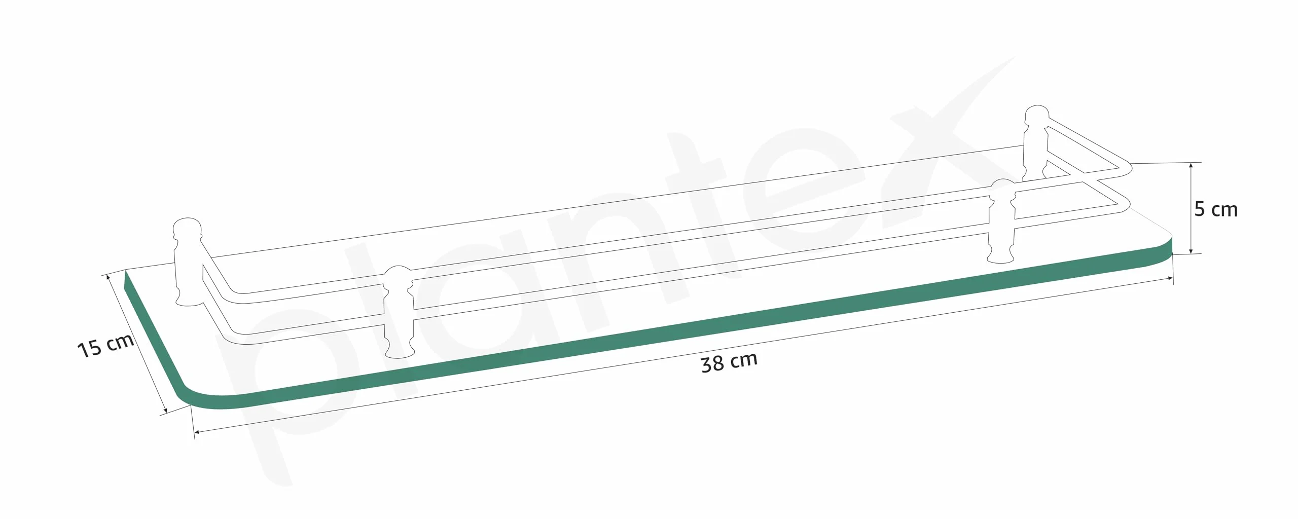 Plantex Multipurpose Transparent Glass Shelf for Bathroom/Living Room Wall Mount - Bathroom Accessories (Polished - 15x6 Inches - Pack of 1) - Image 3