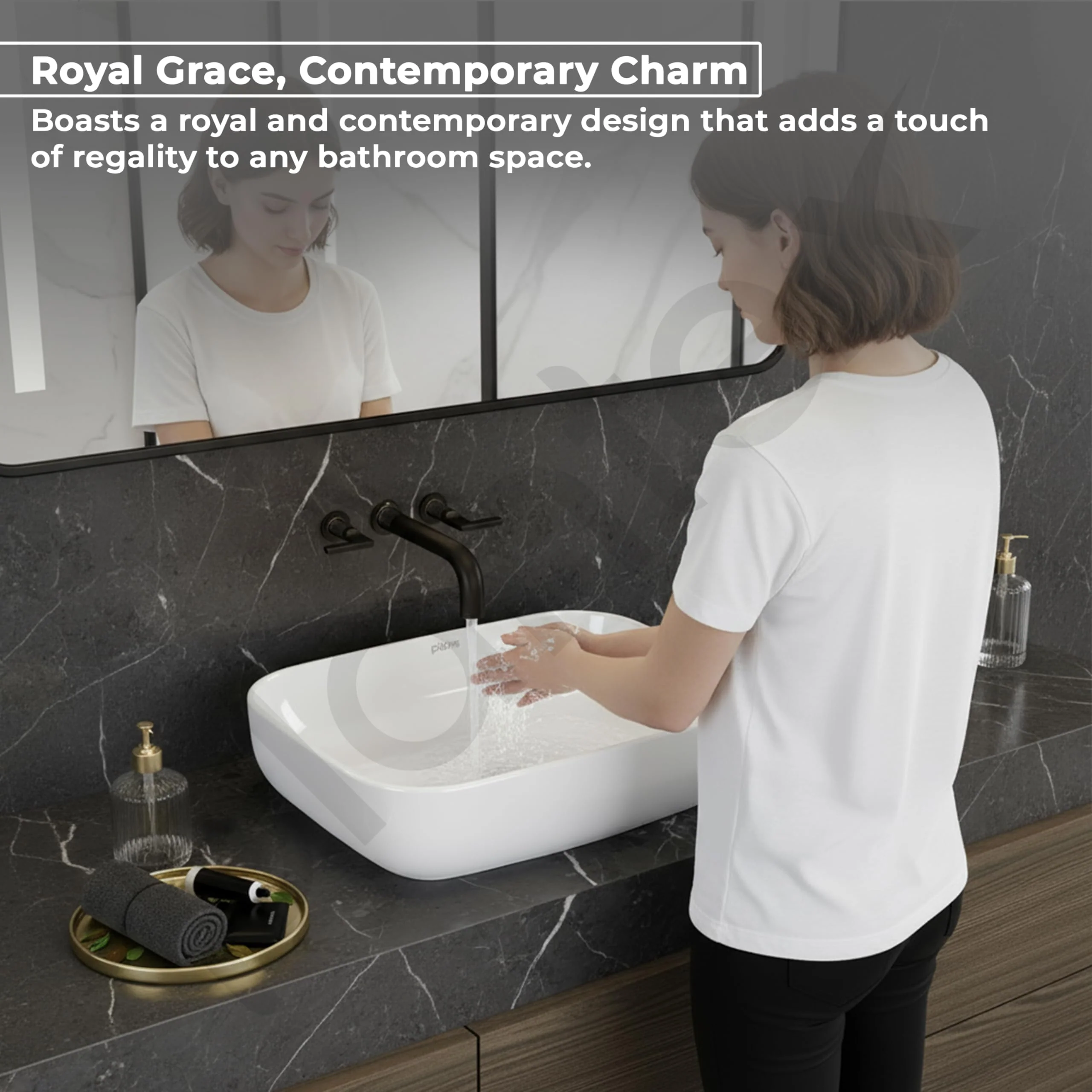 Plantex Platinum Ceramic Tabletop Rectangular Wash Basin/Washbasin for Bathroom/10 Years Glaze Warranty by Plantex/Small Wash Basin (White - 18 x 13 x 5 Inch) - Image 4
