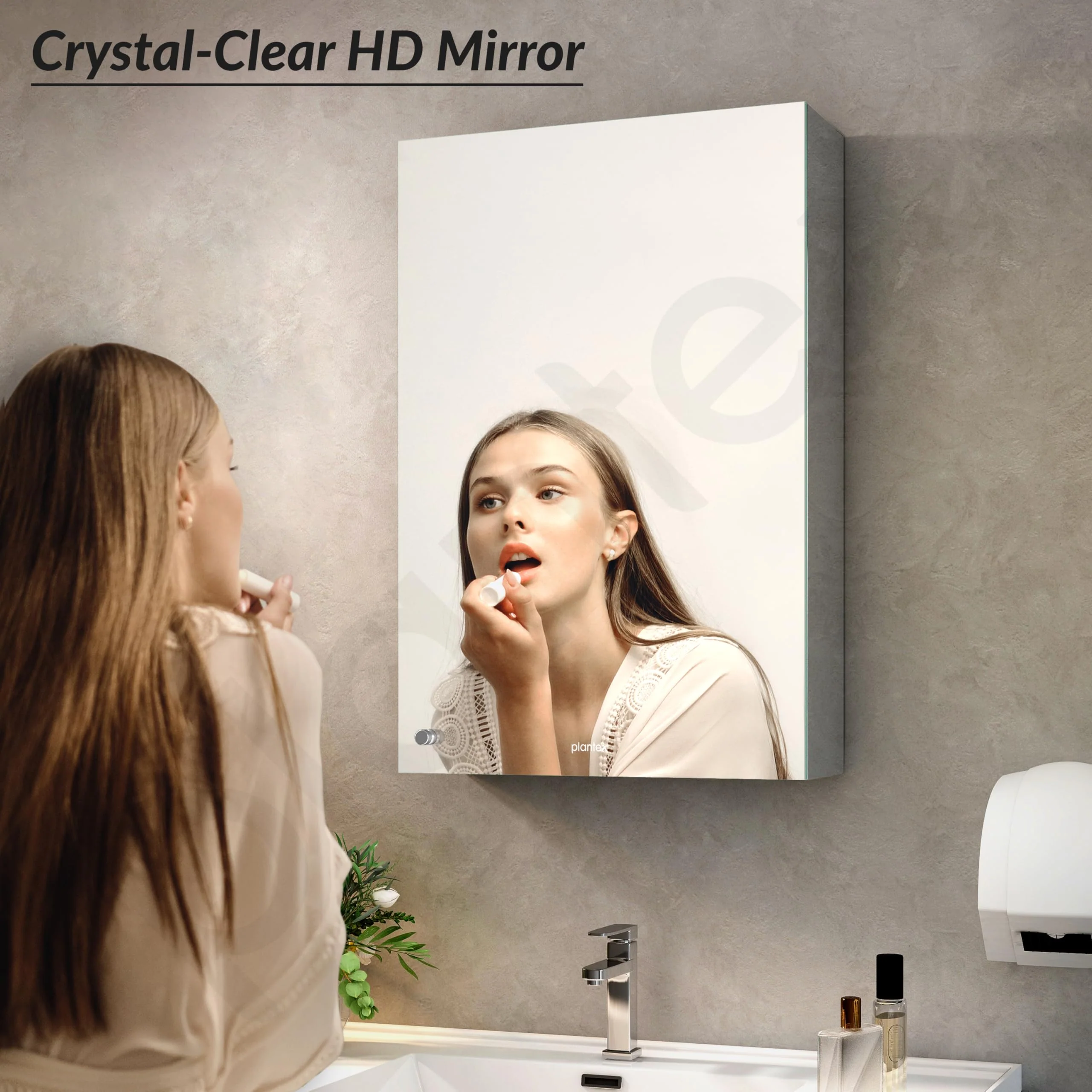 Plantex Premium Bathroom Cabinet with Mirror/304 Stainless Steel Mirror Cabinet for Wash Basin/Bathroom Shelf for Wall with Mirror (16x 24 Inch-Chrome) - Image 4