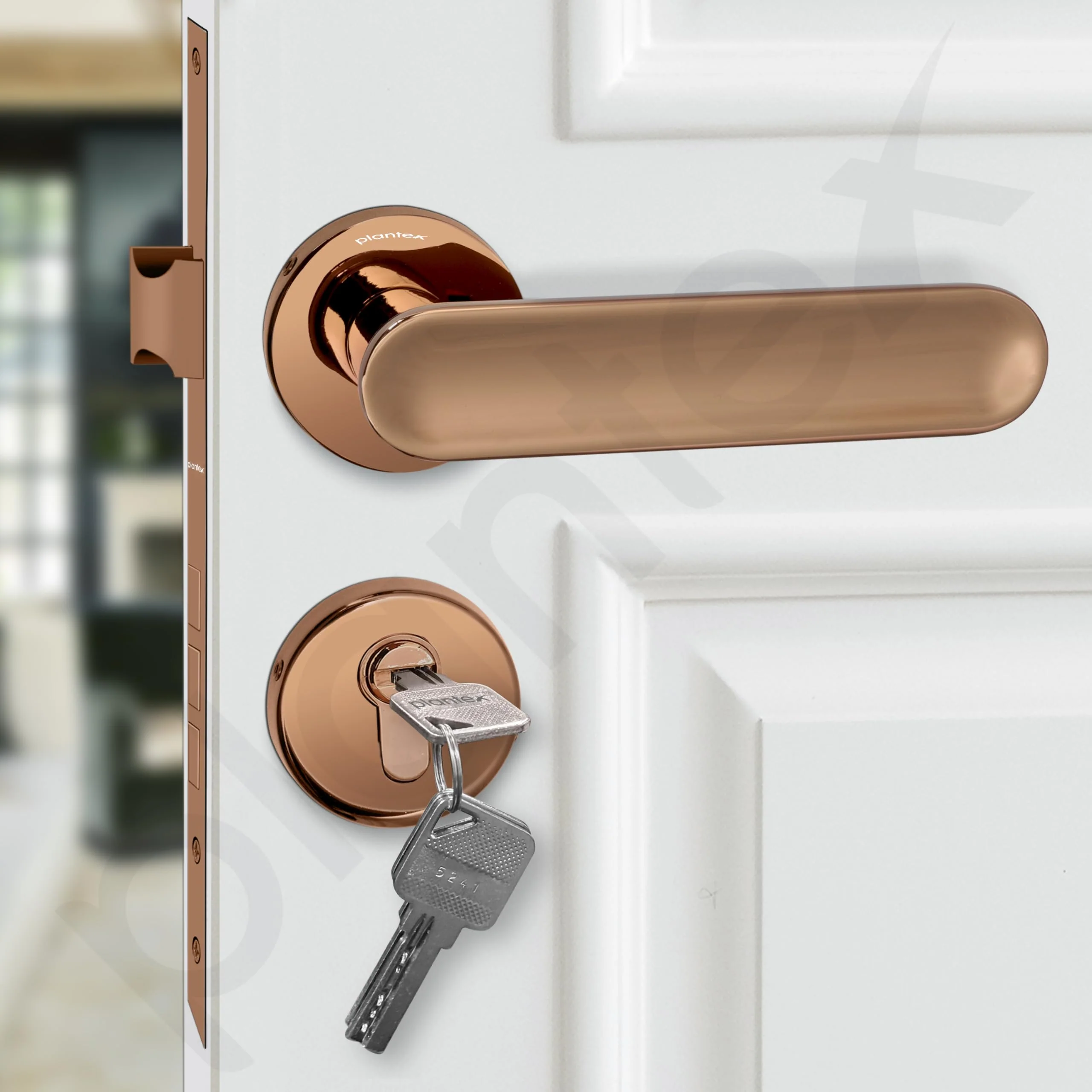 Plantex Premium Door Lock With 3 Years Warranty - Mortise Lock for Main Door Set (PVD Rose Gold Finish) - Image 7
