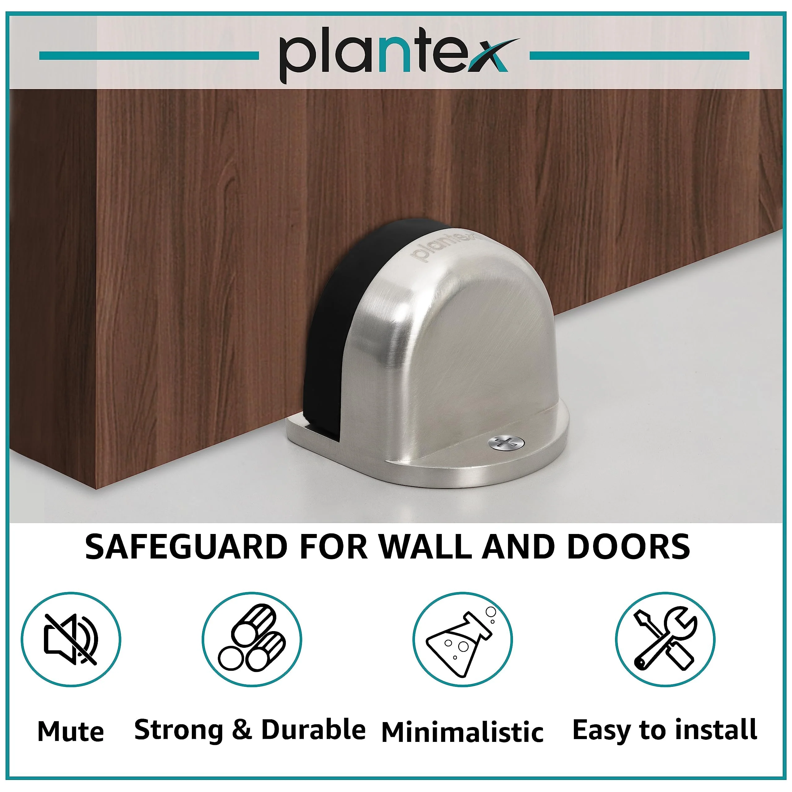 Plantex Premium Floor Mounted Door Buffer/Sound Dampening Rubber Buffer for Bed Room/Living Room/Kitchen/Bathroom Door – Pack of 1 (Satin) - Image 2