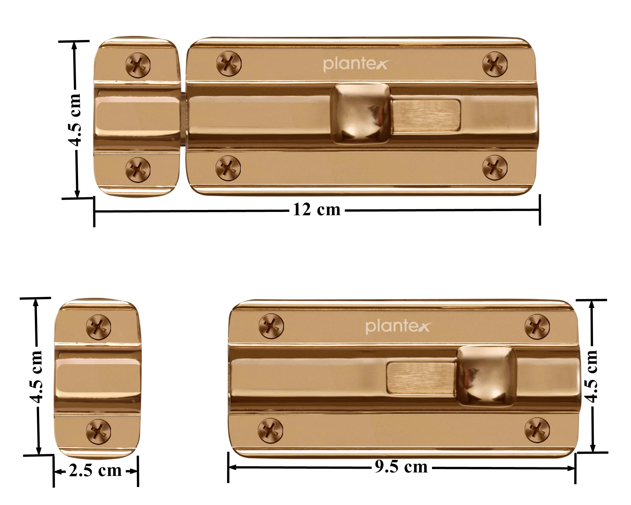 Plantex Premium Heavy Duty Door Stopper/Door Lock Latch for Home and Office Doors - Pack of 1 (Rose Gold) - Image 3