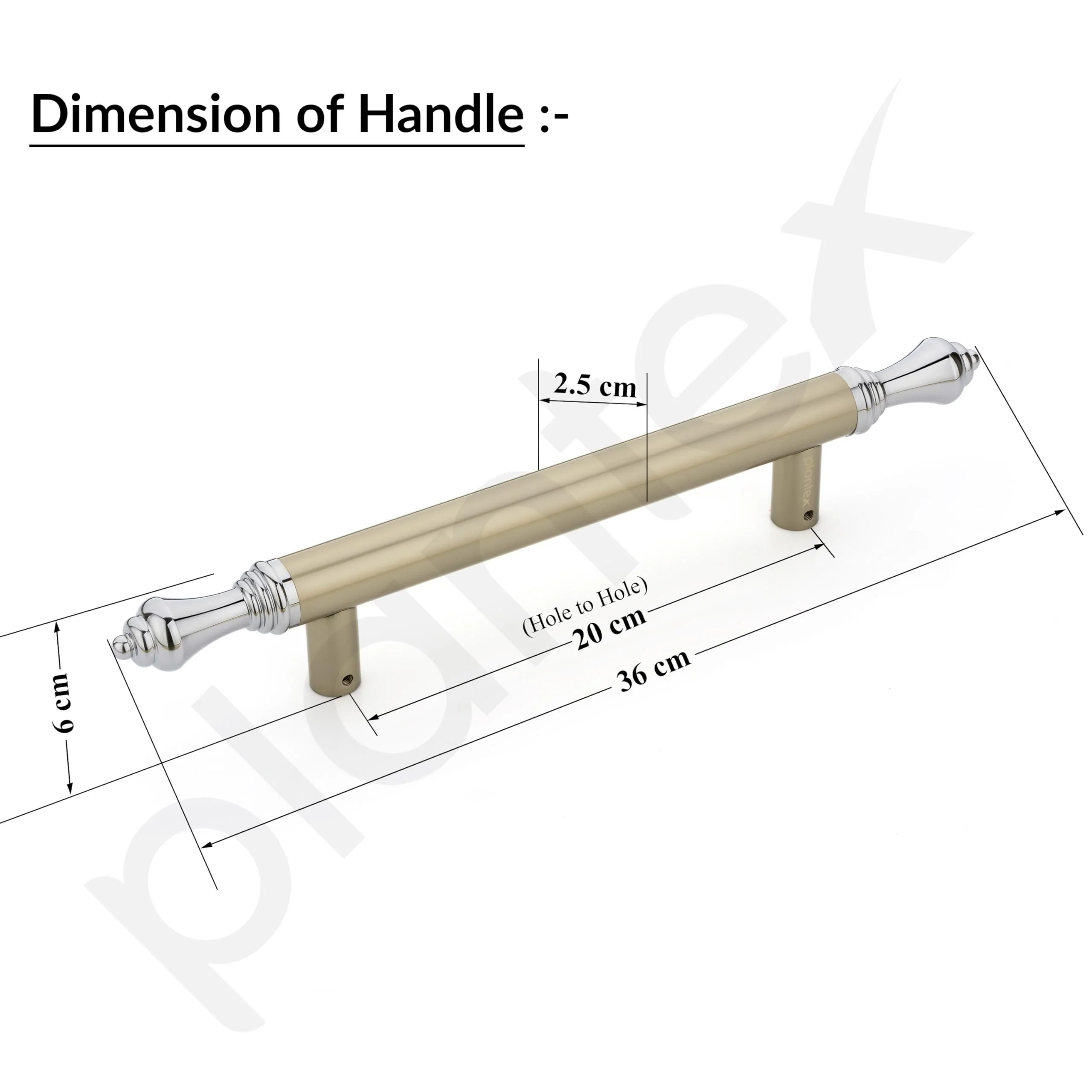 Plantex Premium Main Door Handle/14 Inch Door Handle/Pull-Push Door Handle for Glass/Wooden Door- Pack of 1 (Satin White-Chrome Finish) - 3 Years Warranty - Image 2