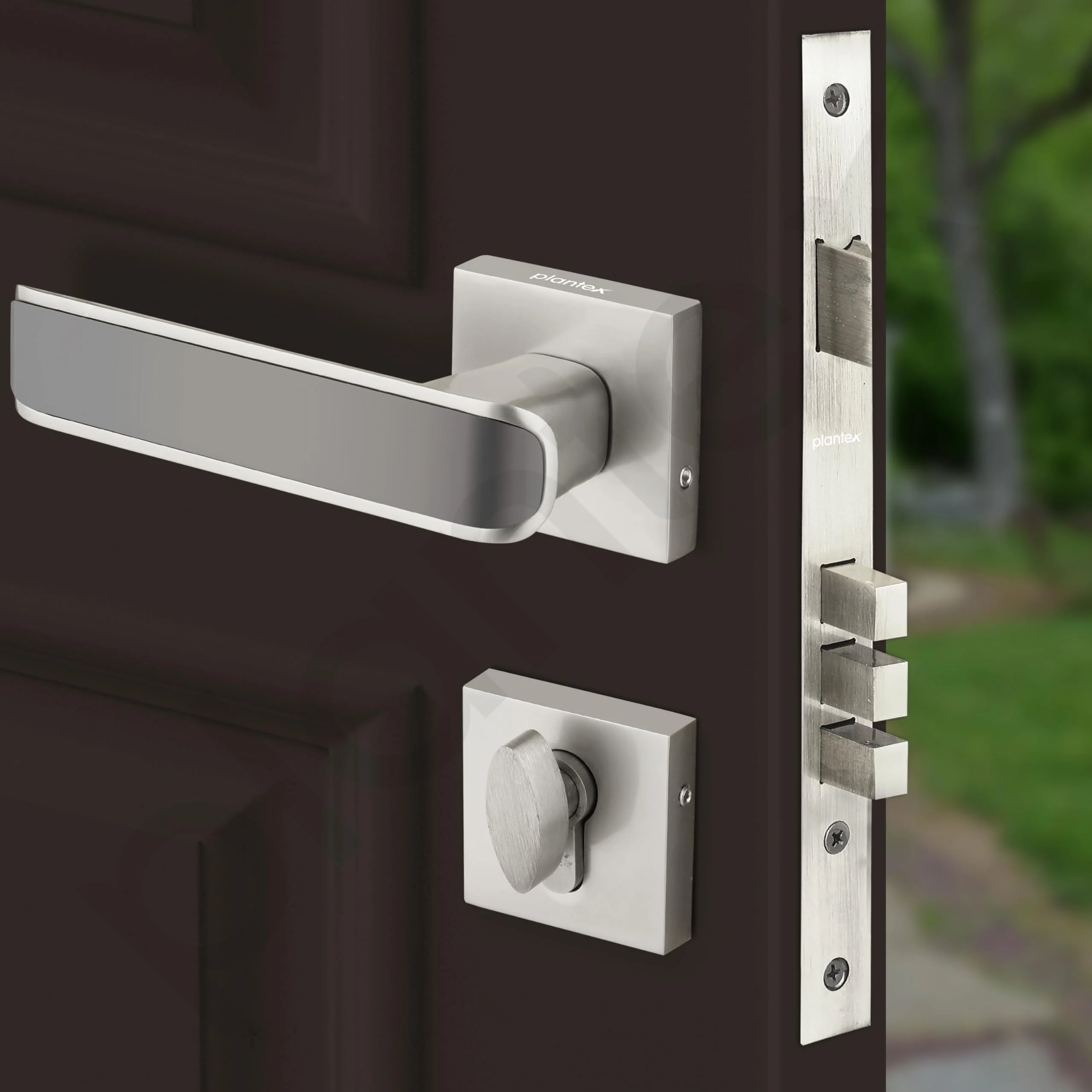 Plantex Premium Door Lock with 3 Years of Warranty/Main Door Locks for Home/Mortise Lock for Door - Main Door Lock Set (7112 - Satin White & Satin Black) - Image 2