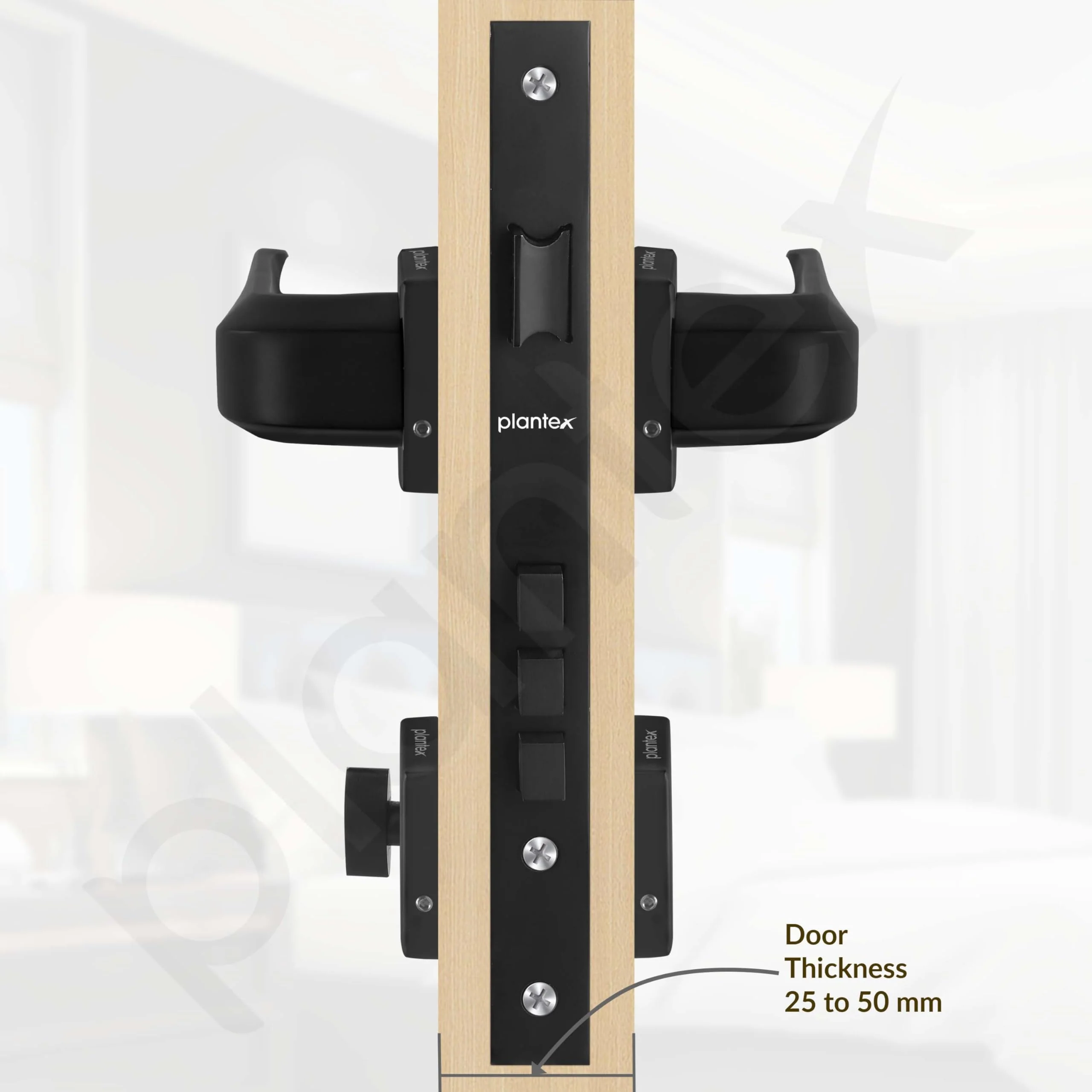 Plantex Premium Door Lock with 3 Years of Warranty/Main Door Locks for Home/Mortise Lock Set for Door (PT-013, Black) - Image 5