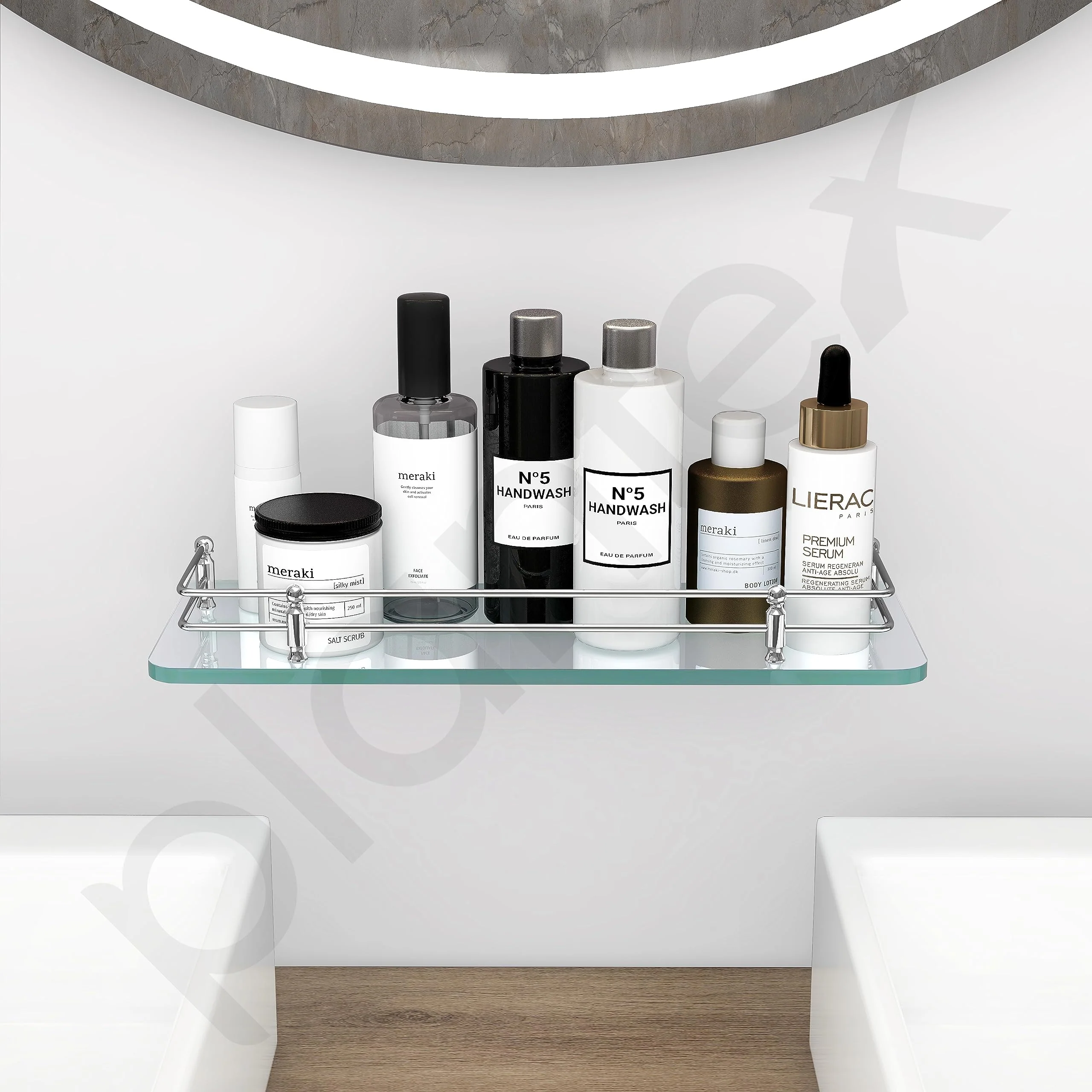 Plantex Premium Transparent Glass Shelf for Living Room/Kitchen/Bathroom Glass Shelf/Bathroom Accessories Set/Kitchen Organizer - (Polished 12x6 -Pack of 1) - Image 6