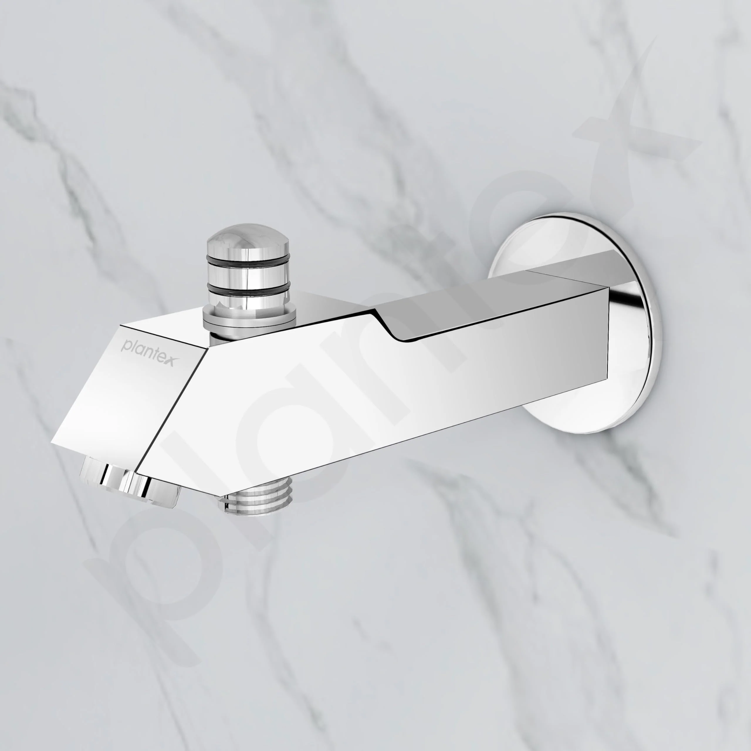 Plantex Pure Brass Bathtub Spout with Button Attachment for Hand Shower with Water Saving Aerator with Teflon Tape and Wall Flange/Spout with Button-(PRI-322-Chrome) - Image 6