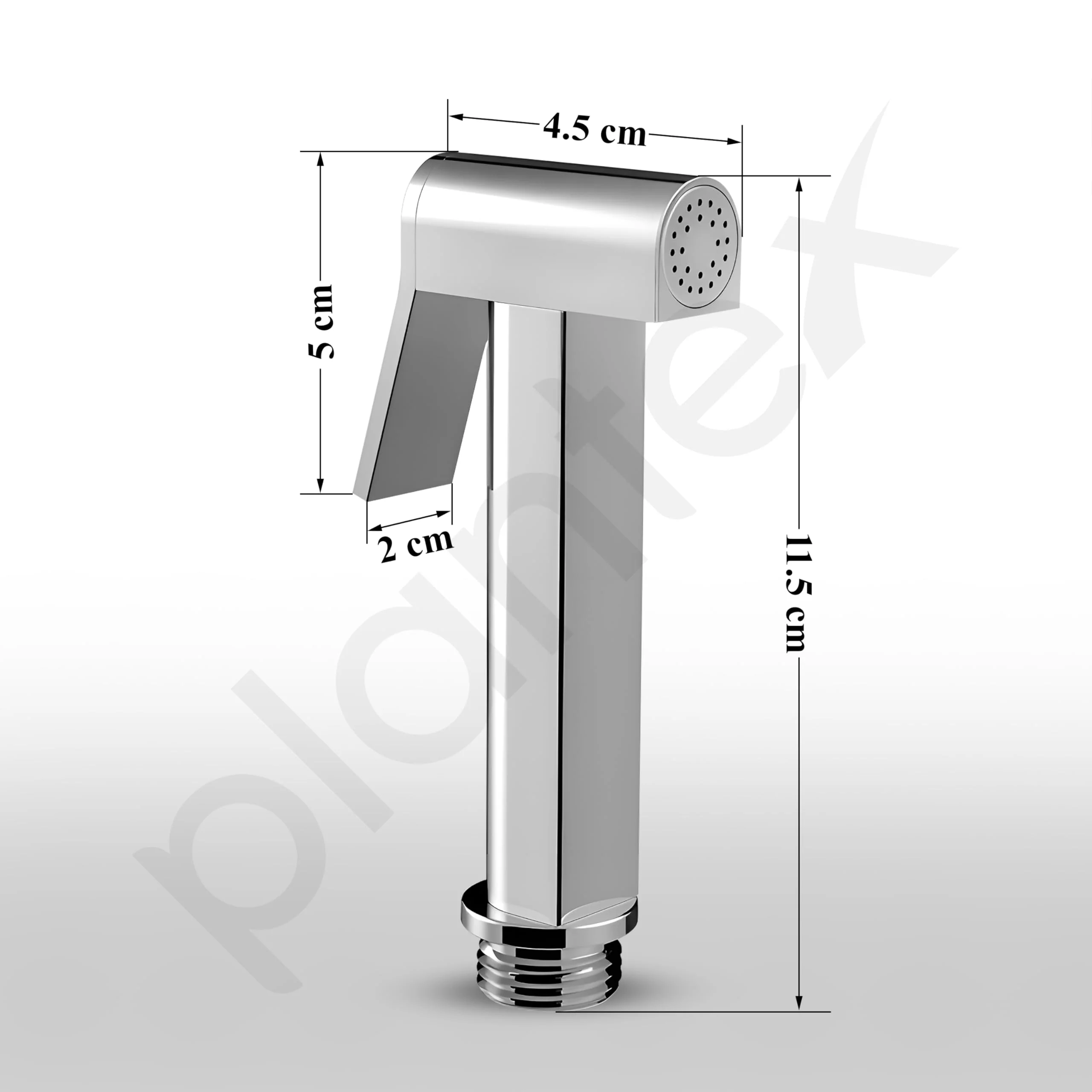 Plantex Pure Brass D-Shape Health Faucet Set/Jet Spray for Toilet/Faucet for Toilet/Health Faucet Gun Only/Hand Shower for Toilet/Health Faucet-Chrome - Image 3