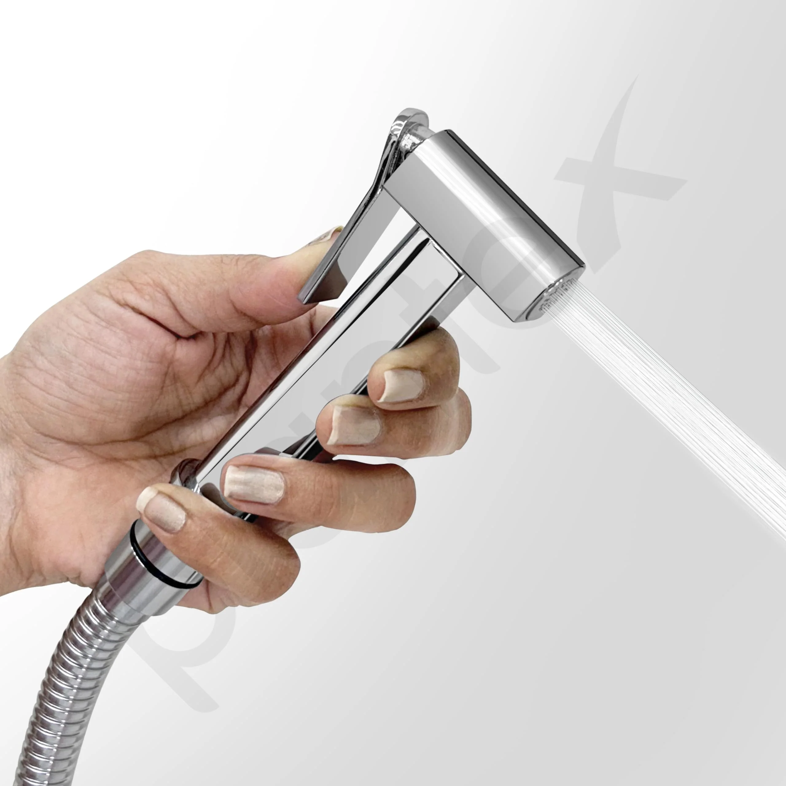 Plantex Pure Brass D-Shape Health Faucet Set/Jet Spray for Toilet with 1.20-Meter Hose Pipe for Toilet & Wall Hook-(Chrome Finish) - Image 7