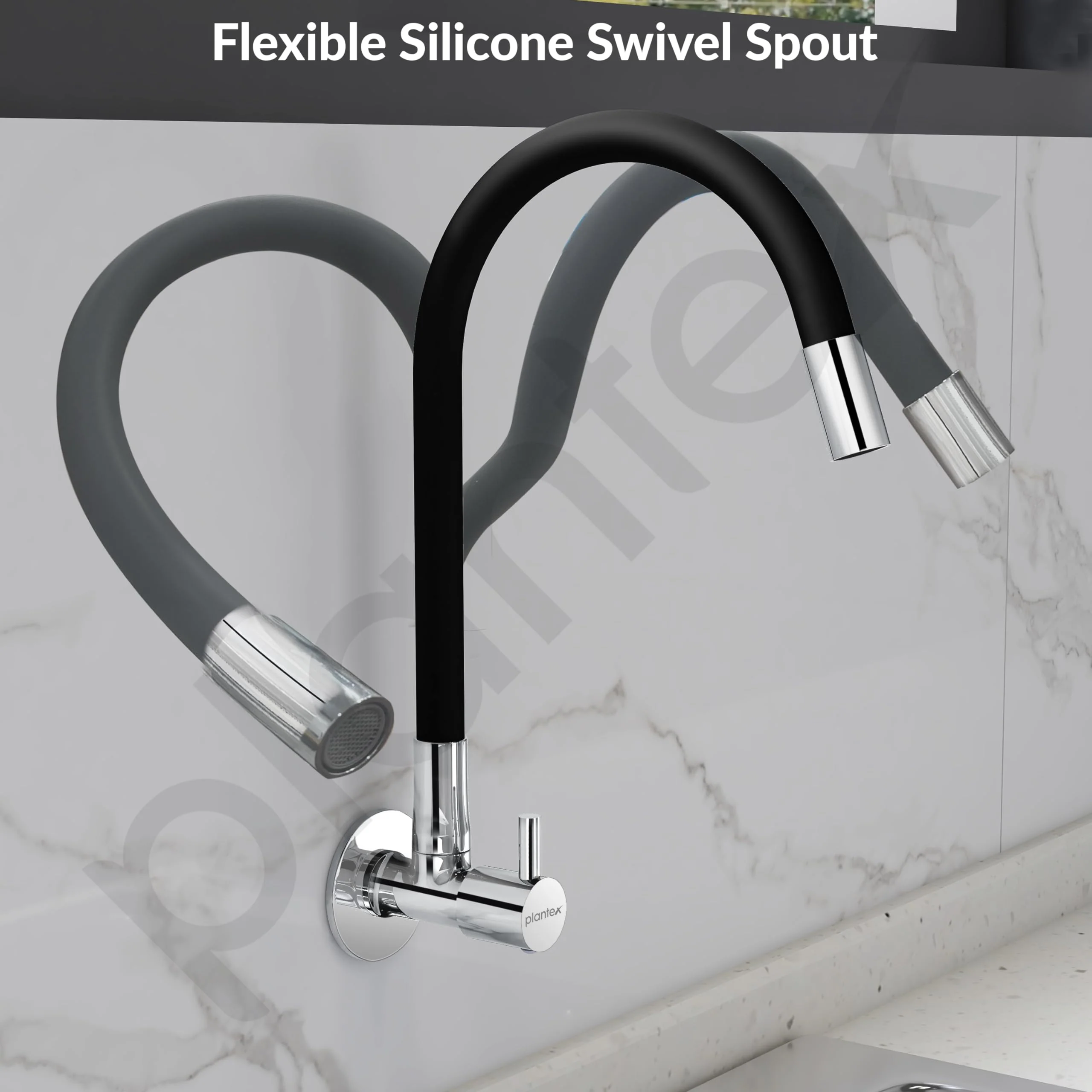 Plantex Pure Brass Flexible Tap for Kitchen Sink with Brass Wall Flange and Teflon Tape/360° Rotating Sink Tap for Kitchen Basin with Water Saving Aerator-7 Year Warranty by Plantex-(ICO-910B) - Image 4