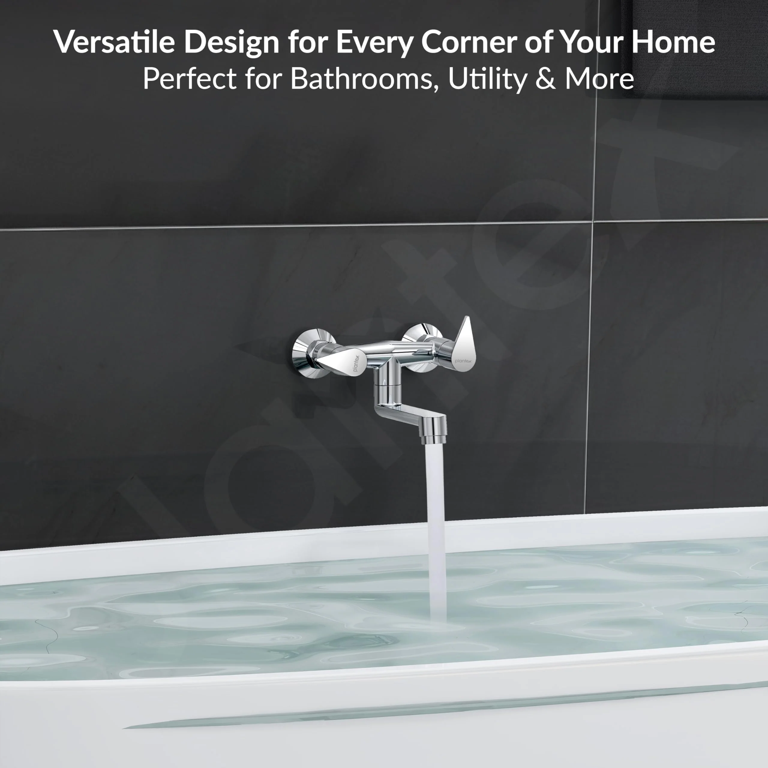 Plantex Pure Brass Non Telephonic Wall Mixer with Water Saving Faucet/Mixer Tap for Bathroom with Brass Wall Flange and Teflon Tape-7 Year Warranty (Pac-1816-Chrome) - Image 7