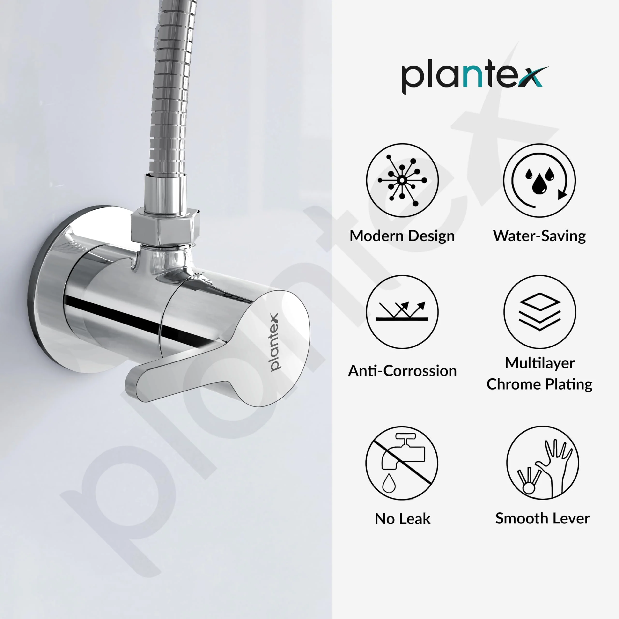 Plantex Pure Brass Single Lever Angle Cock for Bathroom/Wash Basin/Single Way Cock with Teflon Tap for Kitchen/Kitchen and Bathroom Accessories (ORE-1404, Chrome) - Image 6