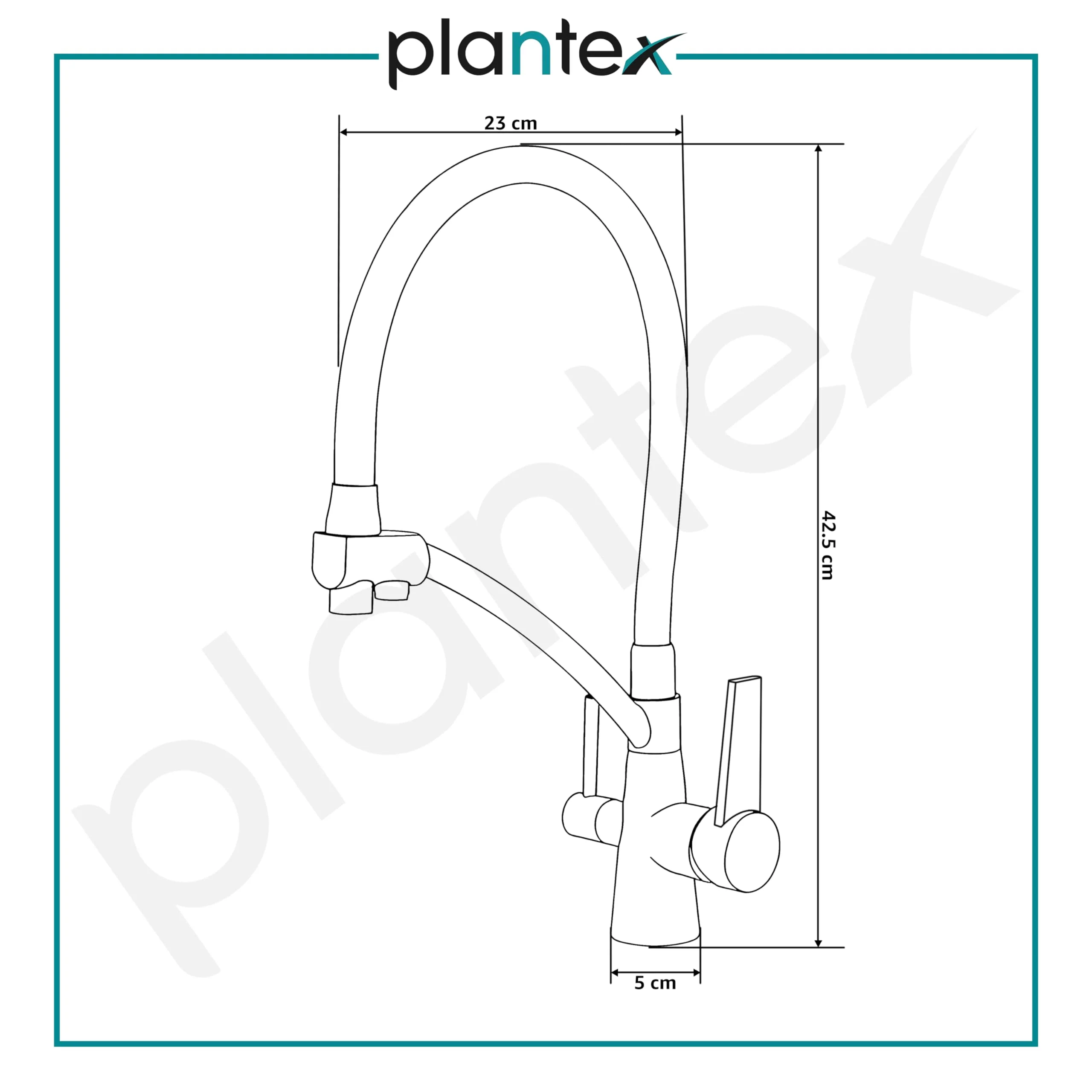 Plantex Pure Brass Sink Mixer Tap Hot and Cold with Built-in RO Outlet/Pull Down Kitchen Sink Faucet with 360° Swivel Spout/Sink Faucet-(2701-Black & Chrome) - Image 4