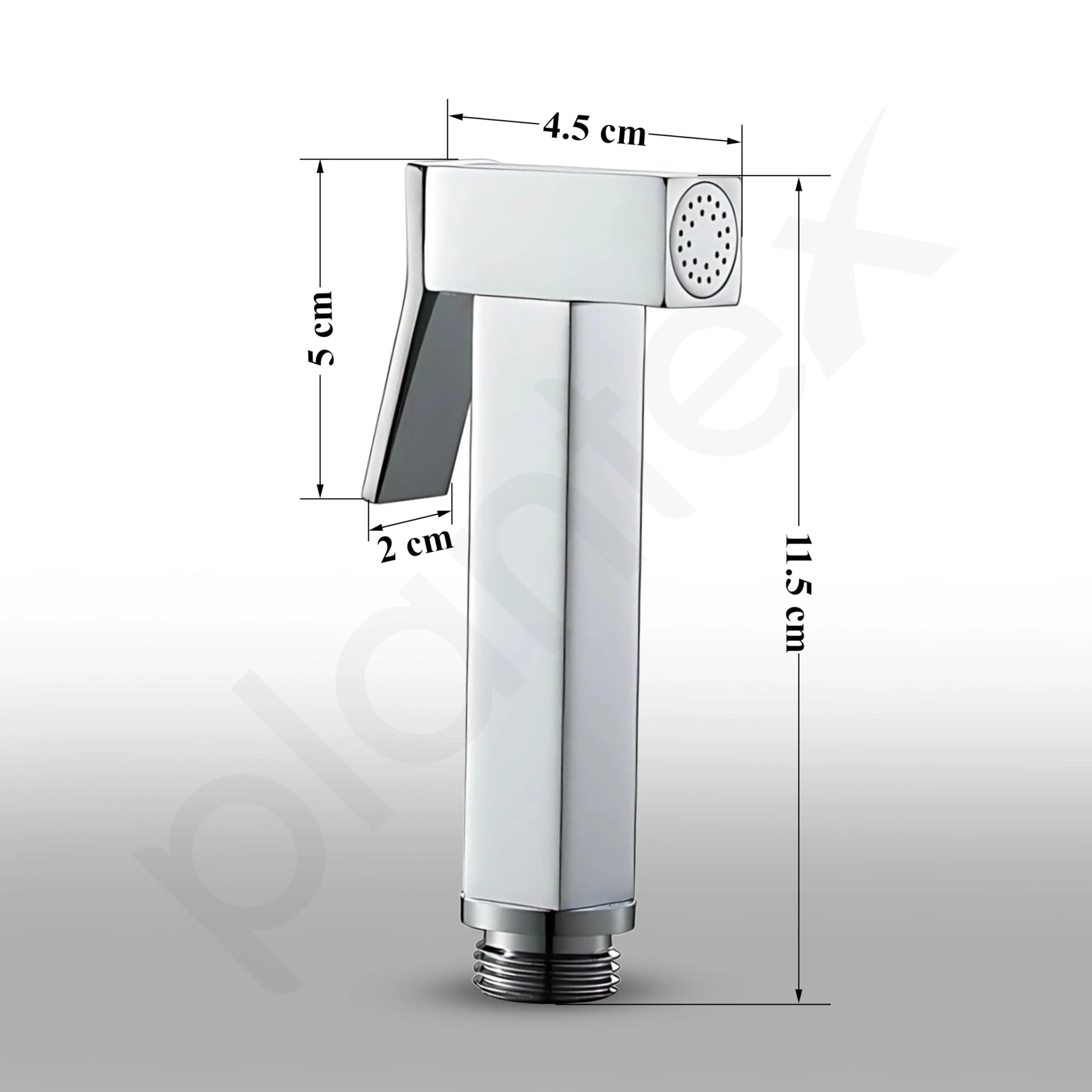 Plantex Pure Brass Square Shape Health Faucet/Jet Spray for Toilet/Health Faucet Gun Only/Faucet for Toilet/Hand Shower for Toilet-Chrome Finish - Image 3