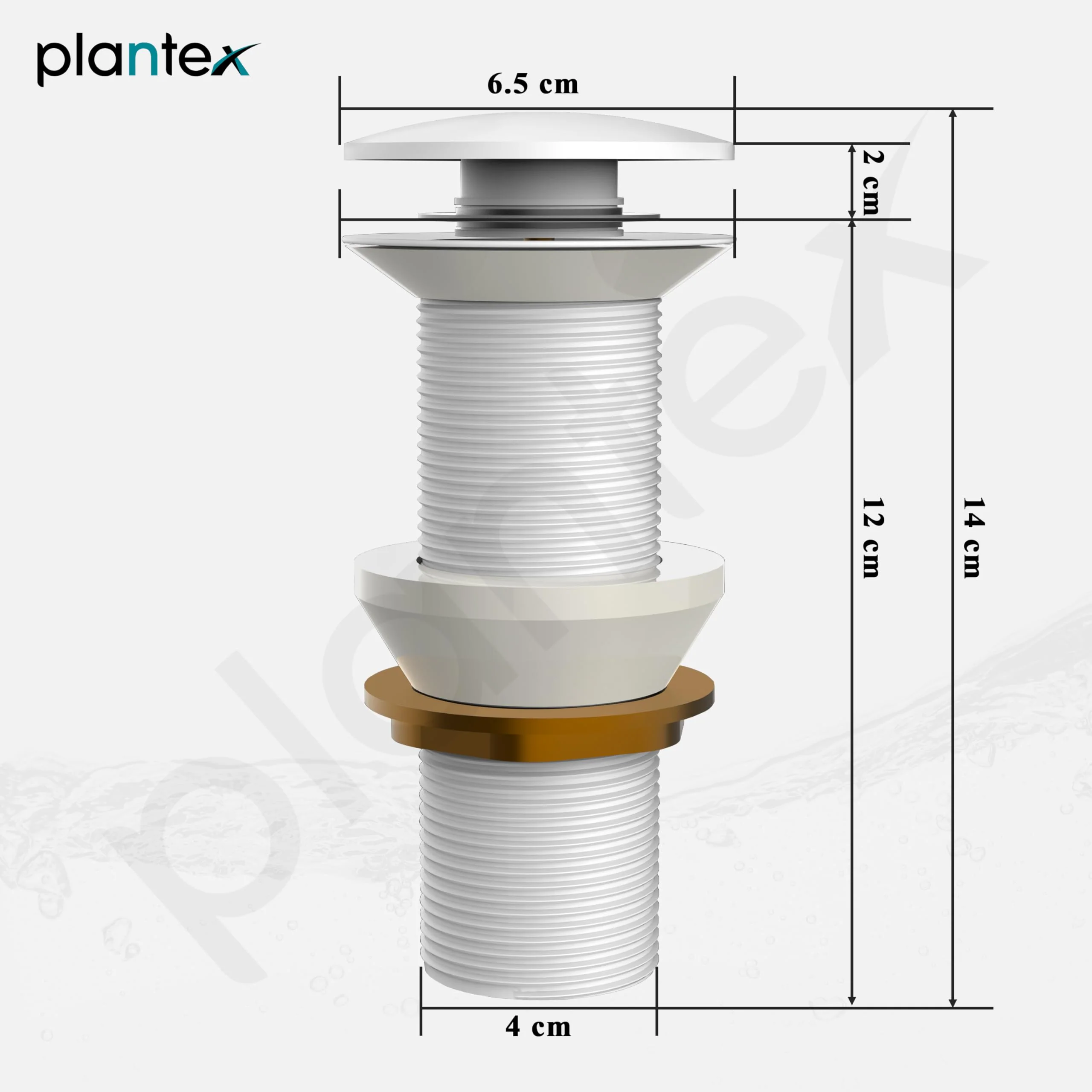 Plantex Pure Brass Waste Coupling for Wash Basin/ 5 inch Drain Out let System Full Thread Pop up Waste Coupling (Matt White - Pack of 1) - Image 3