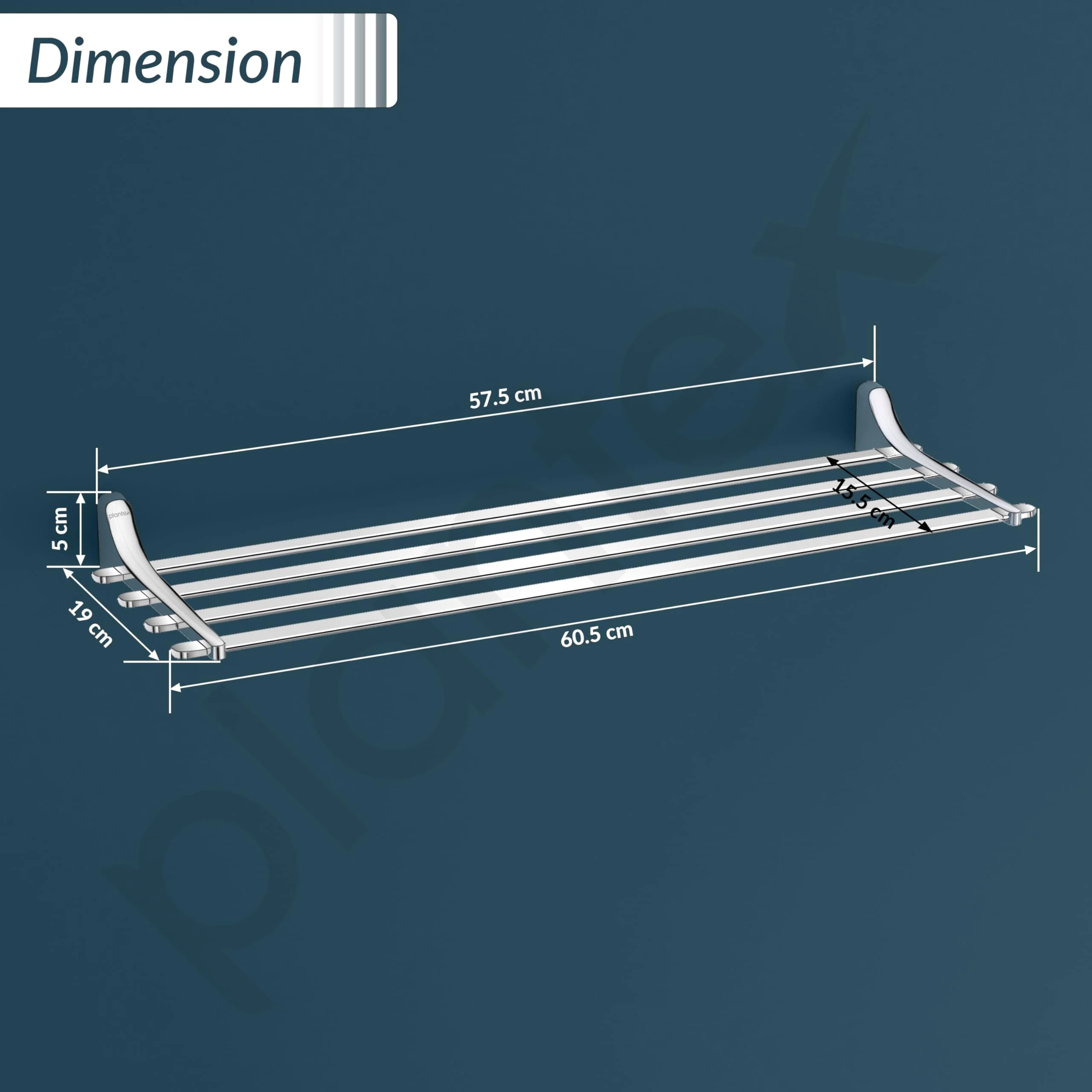 Plantex Rich Brass 24-inch Towel Rack for Bathroom/Towel Hanger for Bathroom/Towel Stand/Bathroom Accessories - Unique (Chrome) - Image 5