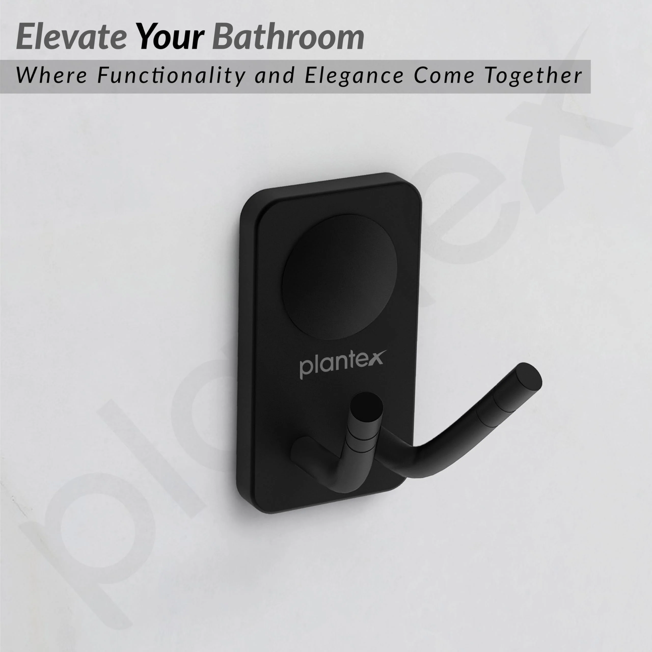 Plantex Robe Hook/Hanging Hooks for Bathroom/Wall Hooks for Hanging Clothes/Hooks for Wall/Bathroom Accessories - Pack of 1 (Black, 574) - Image 6