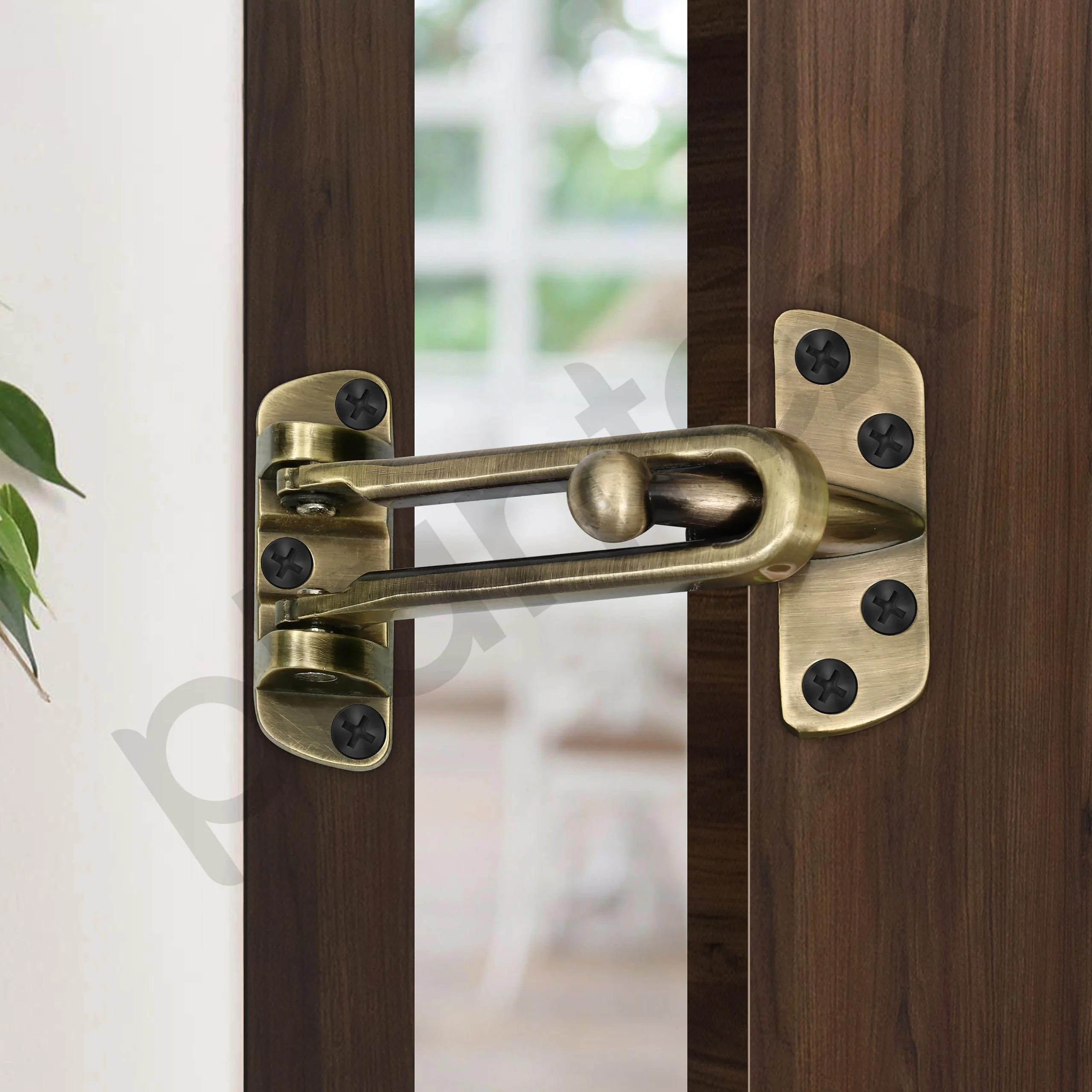 Plantex Security Latch for Home/Safety Door Lock for Home-Office- Hotel, Safety Guard with High Security Auxiliary Lock (Brass Antique) - Image 7