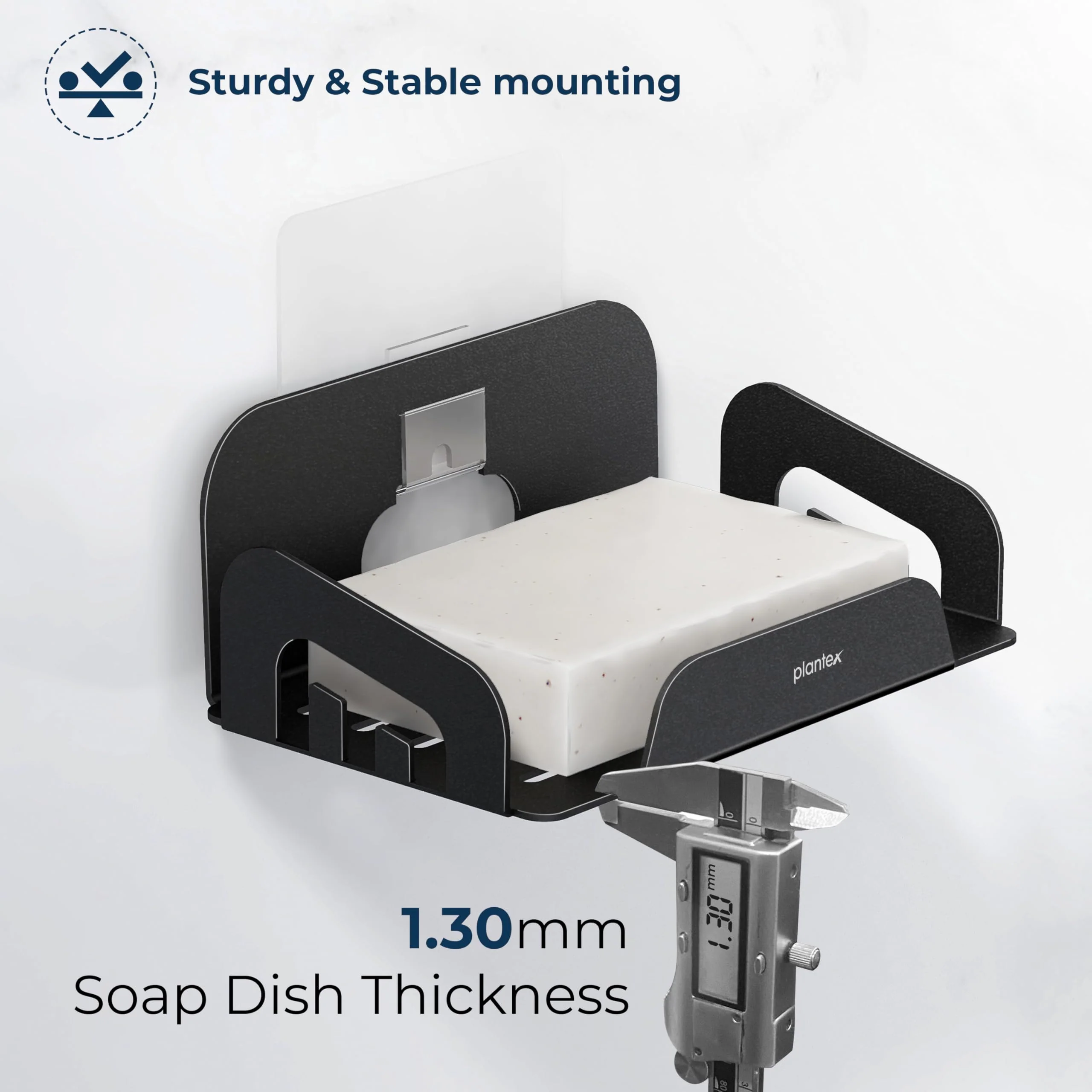 Plantex Self Adhesive Soap Dish for Bathroom/Stainless Steel Soap Holder for Washbasin/Soap Stand for Bathroom Without Drill/Bathroom Accessories - Black - Image 7
