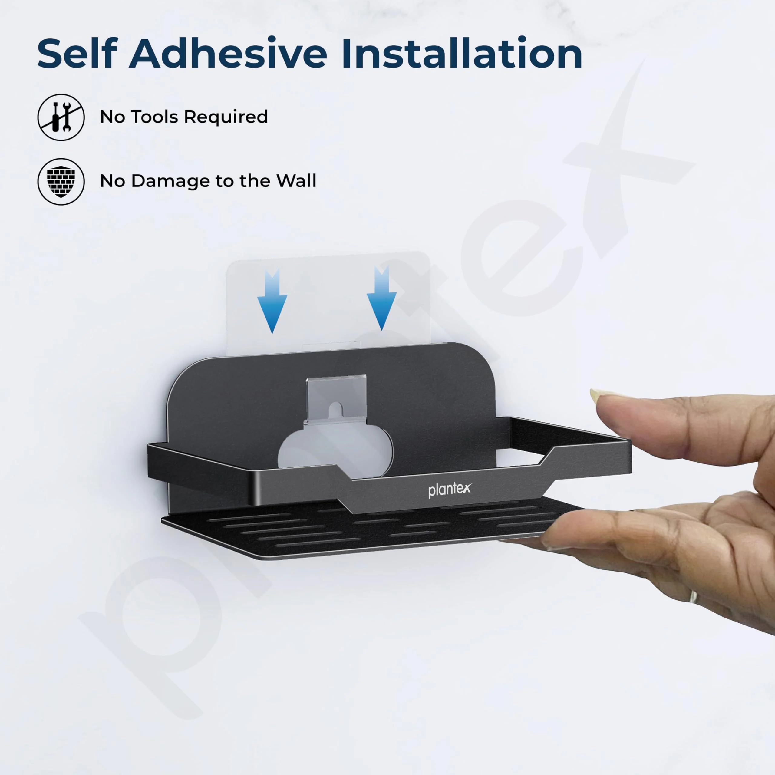 Plantex Self Adhesive Soap Dish for Bathroom/Stainless Steel Soap Holder for Washbasin/Soap Stand for Bathroom Without Drill/Bathroom Accessories - Pack of 1 (Black) - Image 6