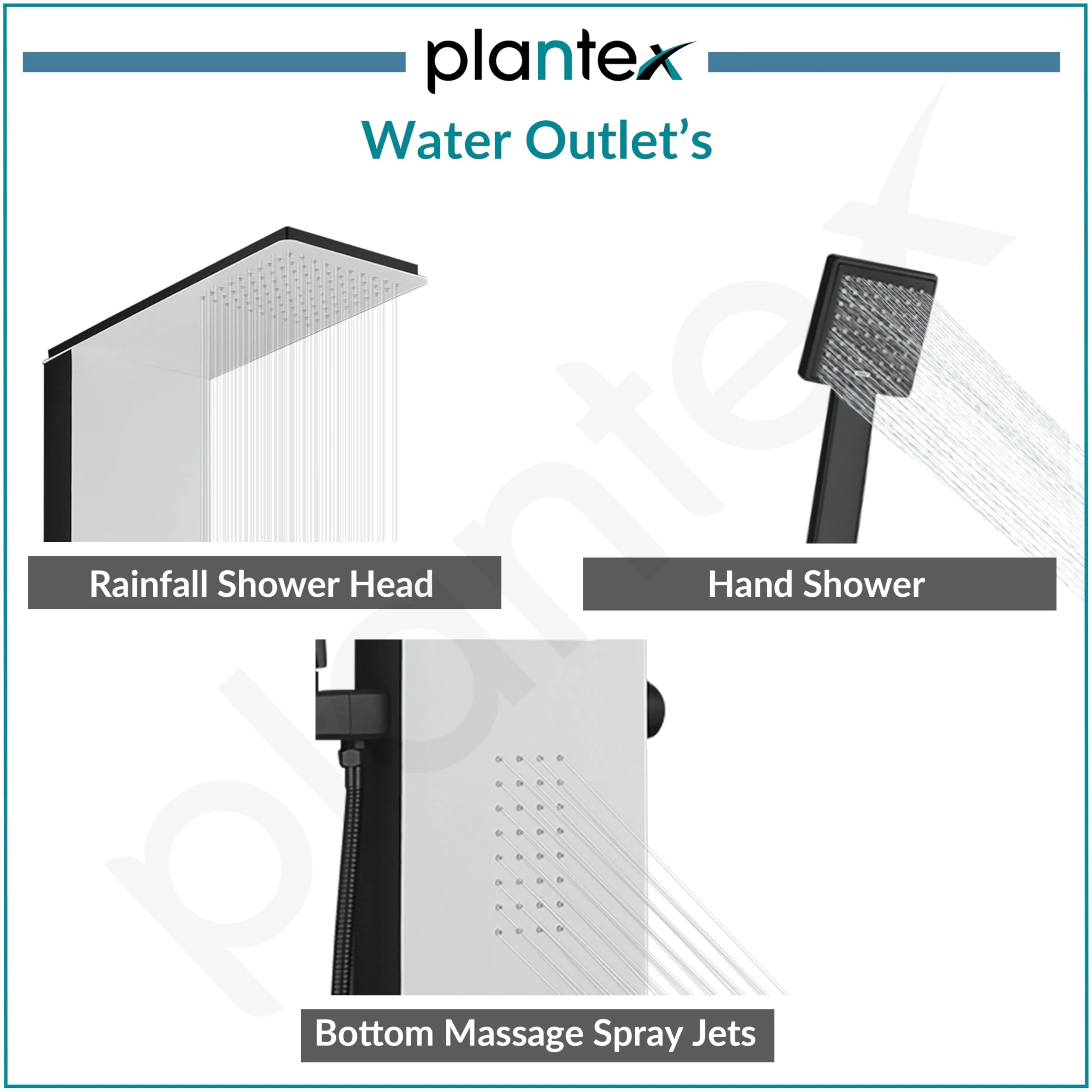 Plantex Shower Panel for Bathroom with Inbuilt Shelf/All in One Shower Panel/White Shower System for Bathroom/Full Shower Set with Jet Spray/Head Shower and Hand Shower - (KM-8105) - Image 6