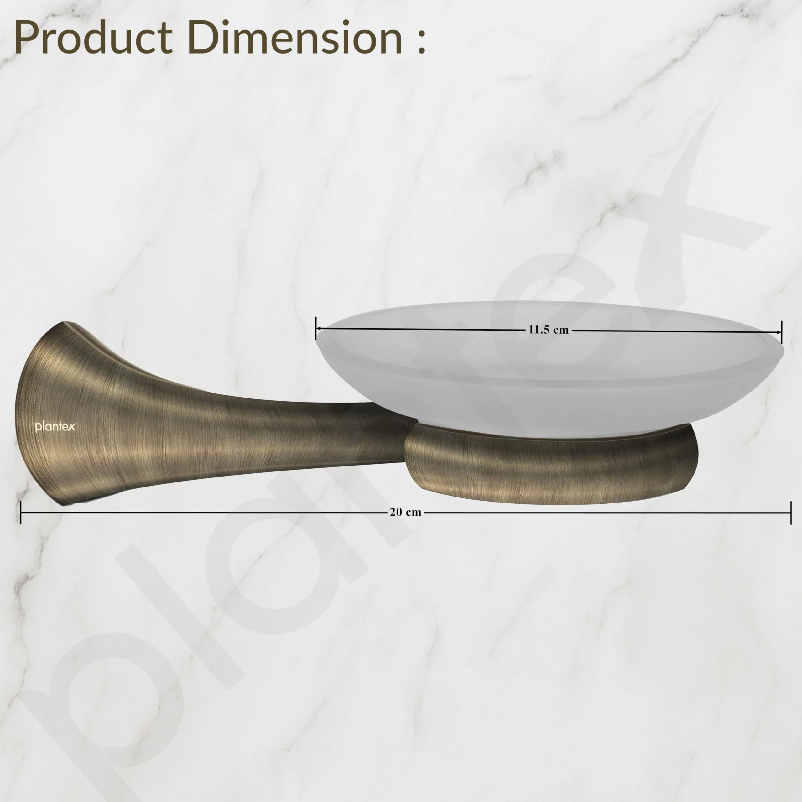 Plantex Smero Pure Brass Glass Soap Holder for Bathroom & Kitchen/Soap Stand/Case/Dish/Bathroom Accessories - Contrive (Rich Antique) - Image 4