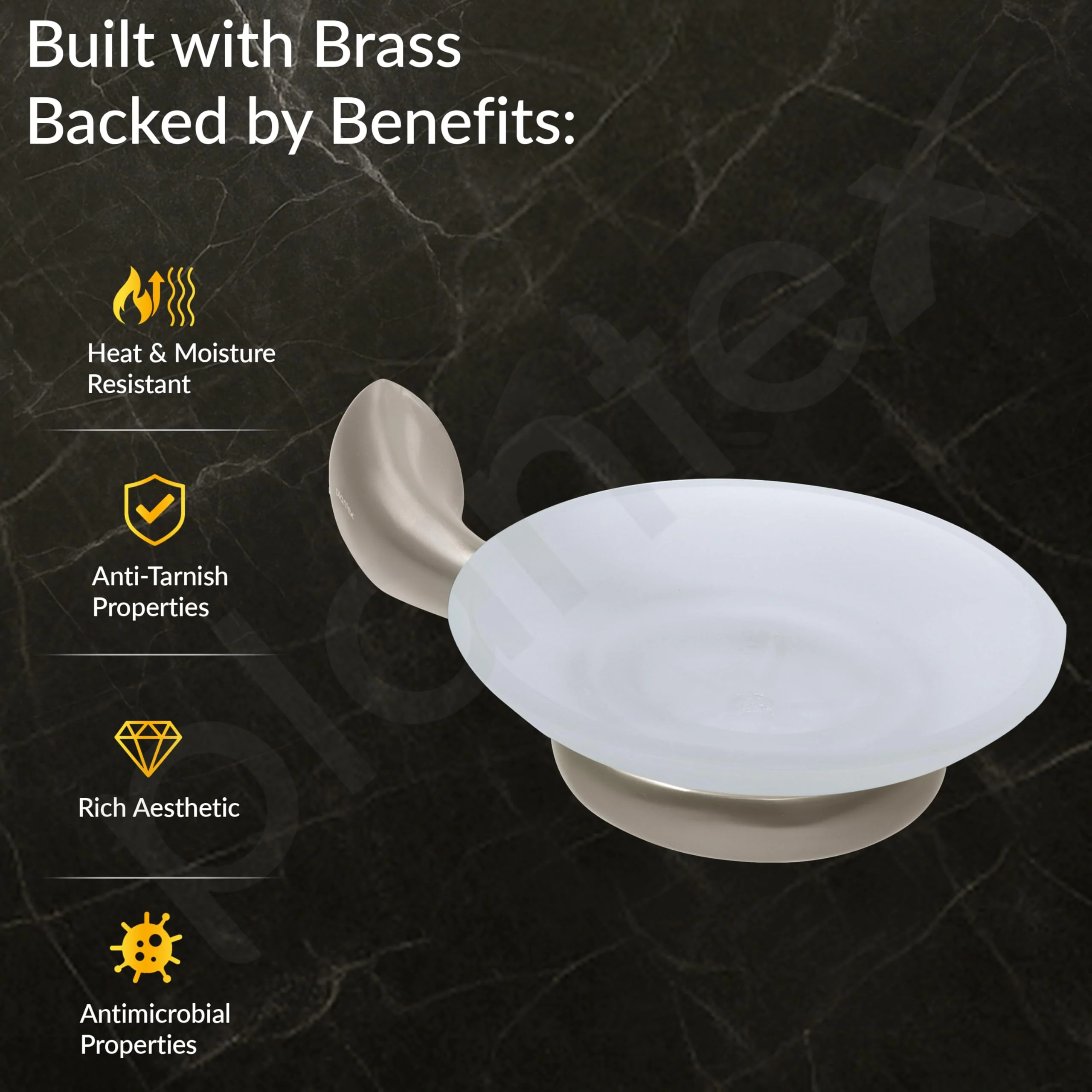 Plantex Smero Pure Brass Soap Holder for Bathroom and Kitchen/Soap Stand/Soap Dish/Soap Case/Bathroom Accessories - Effect (Satin Matt) - Image 2