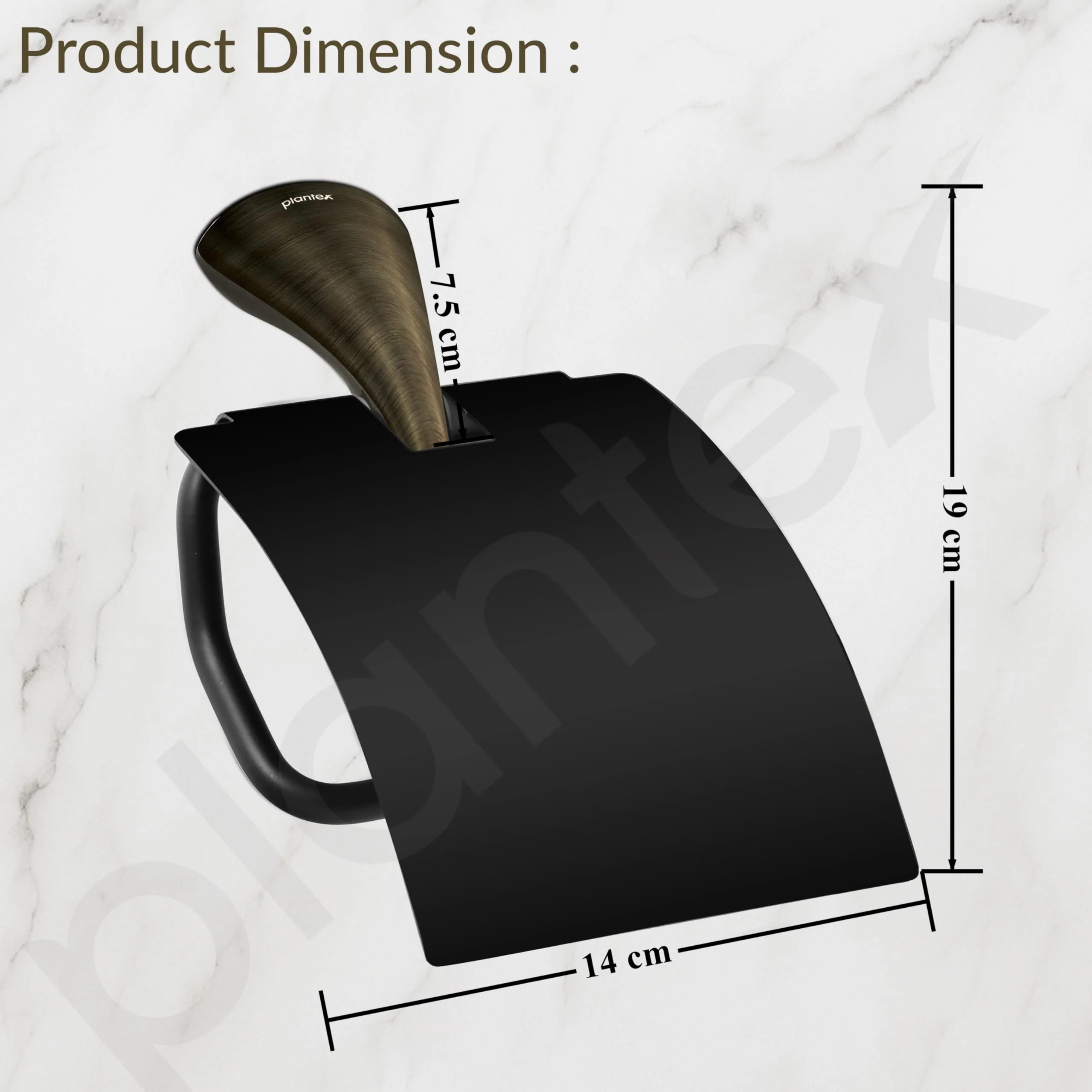 Plantex Smero Pure Brass Toilet Paper Holder/Tissue Paper Stand for Washroom/Bathroom - Contrive (Rich Antique) - Image 4