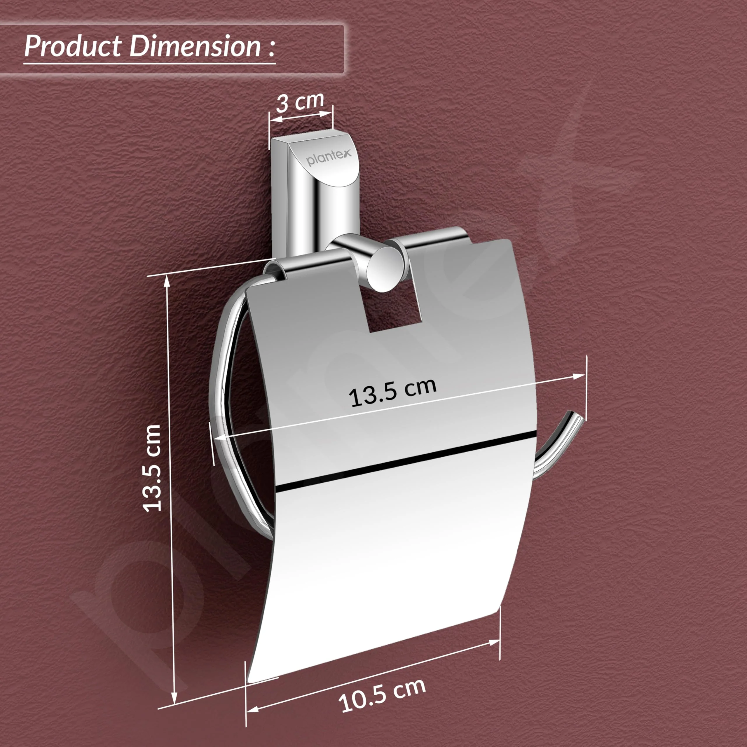 Plantex Smero Pure Brass Toilet Paper Holder/Tissue Paper Stand for Washroom/Bathroom - Superb (Chrome) - Image 3
