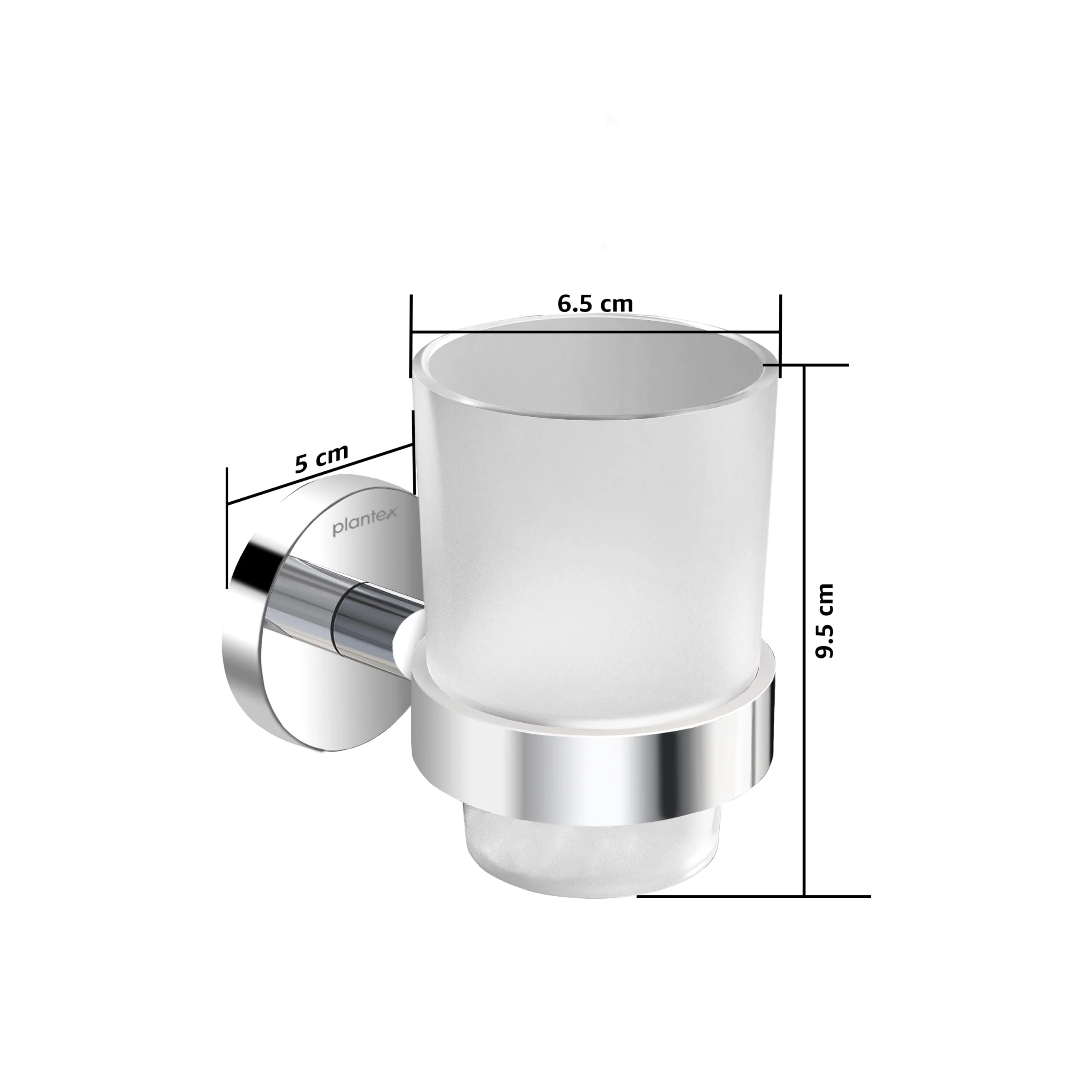 Plantex Smero Pure Brass Toothbrush and Paste Holder/Tumbler Holder/Toothpaste Holder/Bathroom Accessories - Circle (Chrome) - Image 3