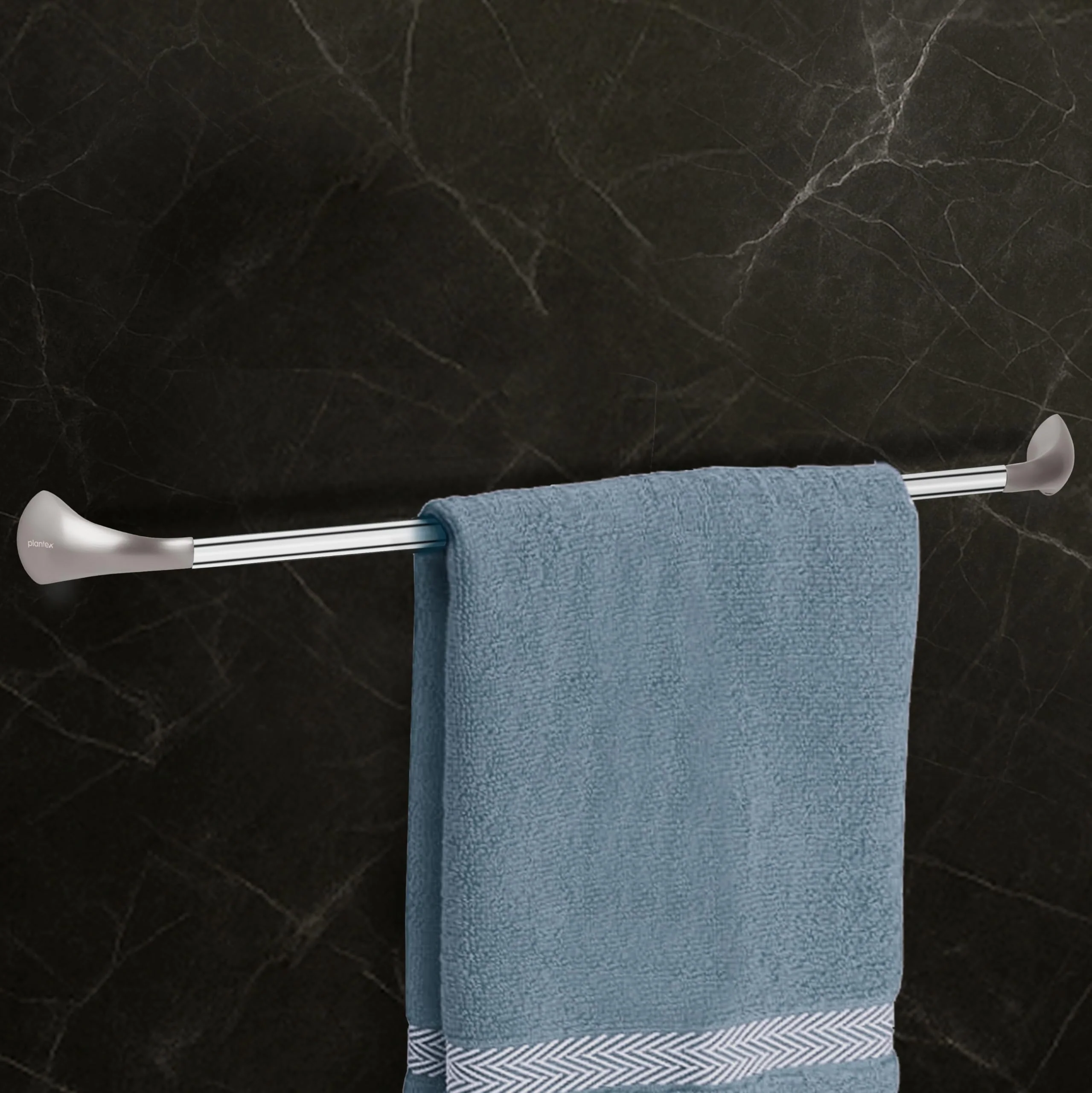 Plantex Smero Pure Brass Towel Hanger for Bathroom/Single Towel Rod/Towel Bar/Bathroom Accessories - Effect (24 Inch-Satin Matt)