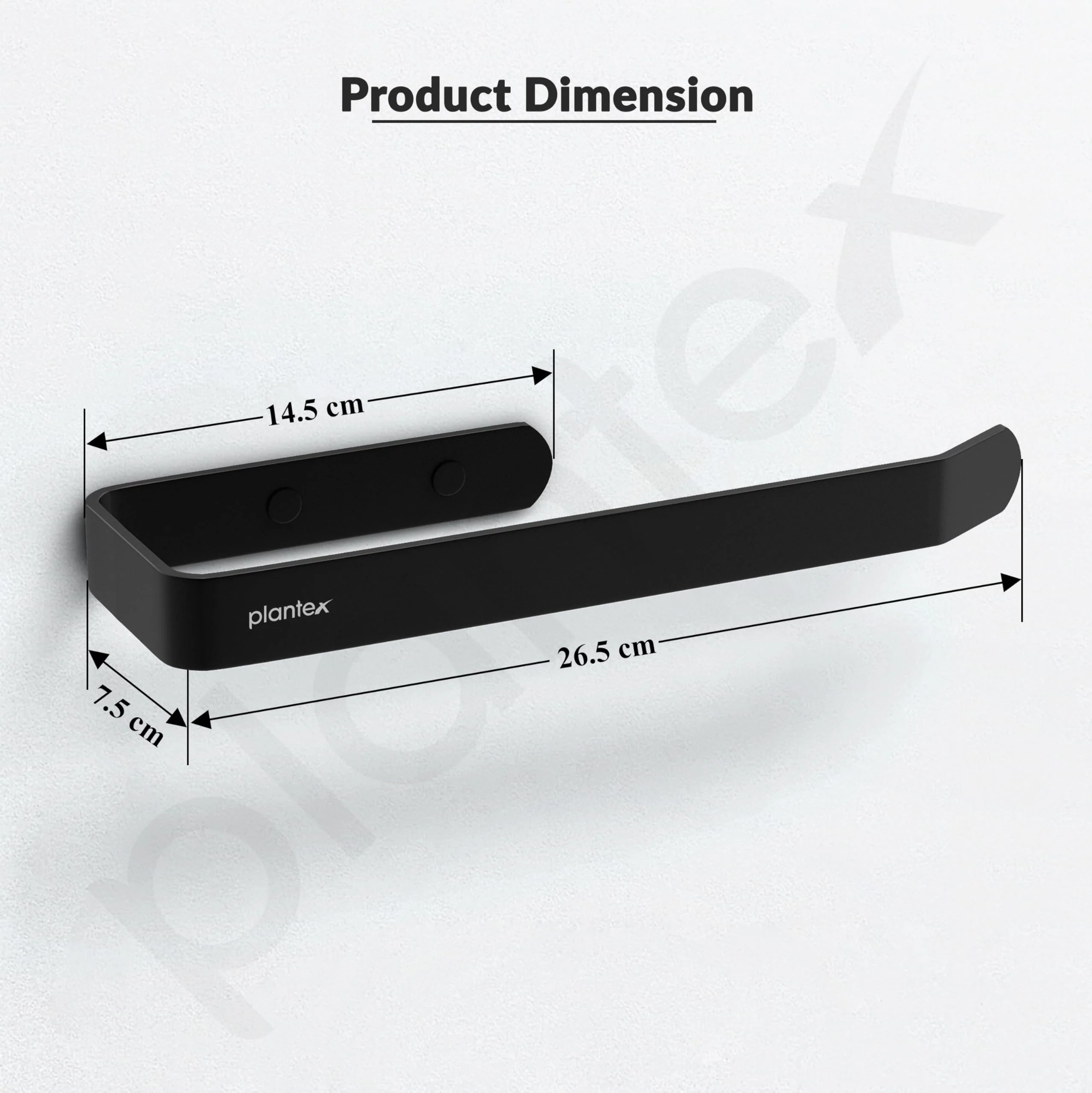 Plantex Space Aluminium Napkin Ring for Wash Basin/Towel Hanger for Bathroom/Napkin Hanger for Kitchen/Bathrom Accessories (Black - Powder Coated) - Image 3