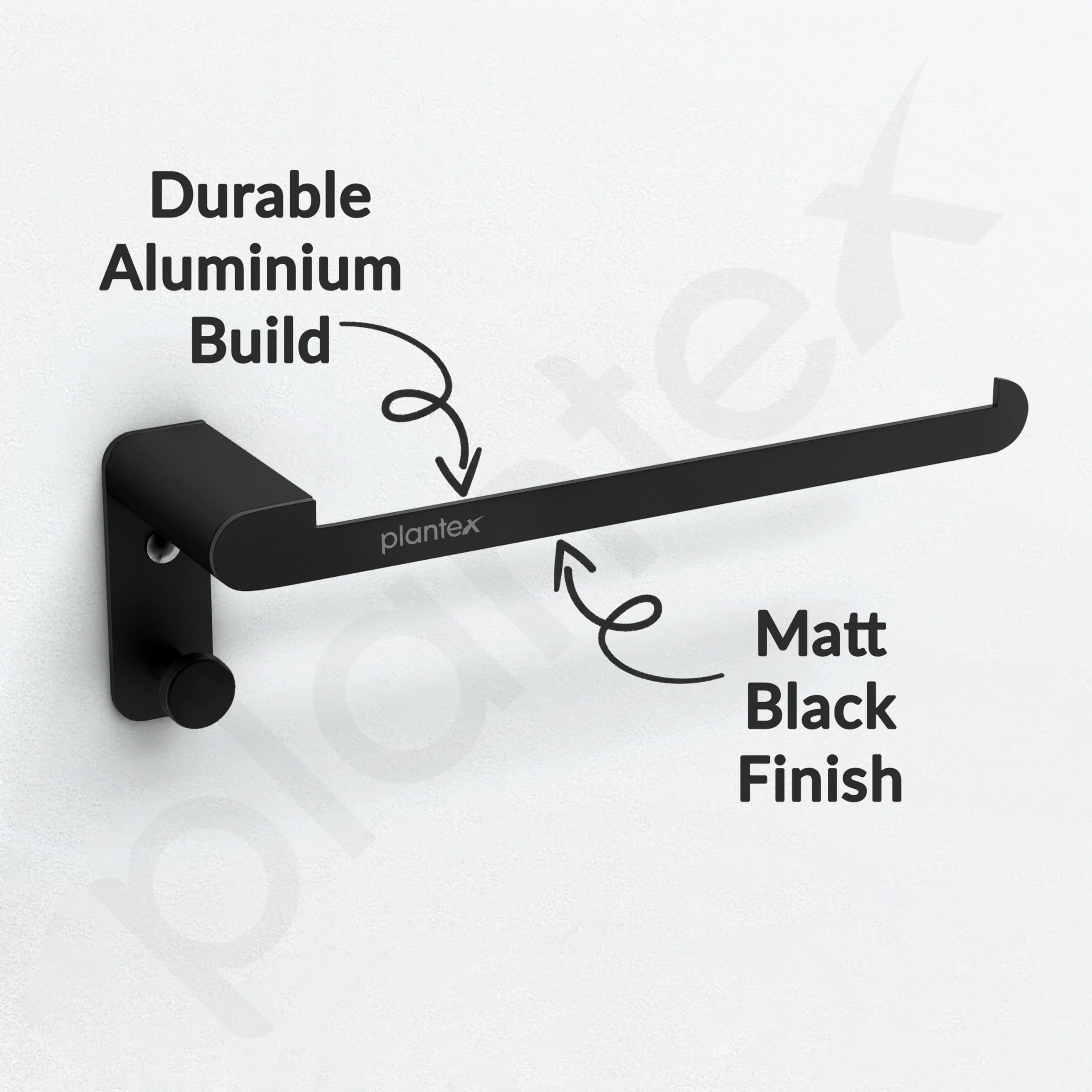 Plantex Space Aluminum Towel Hanger for Wash Basin/Towel Ring for Bathroom/Hand Towel Holder with Hooks/Bathroom Accessories (Rich Black) - Image 7