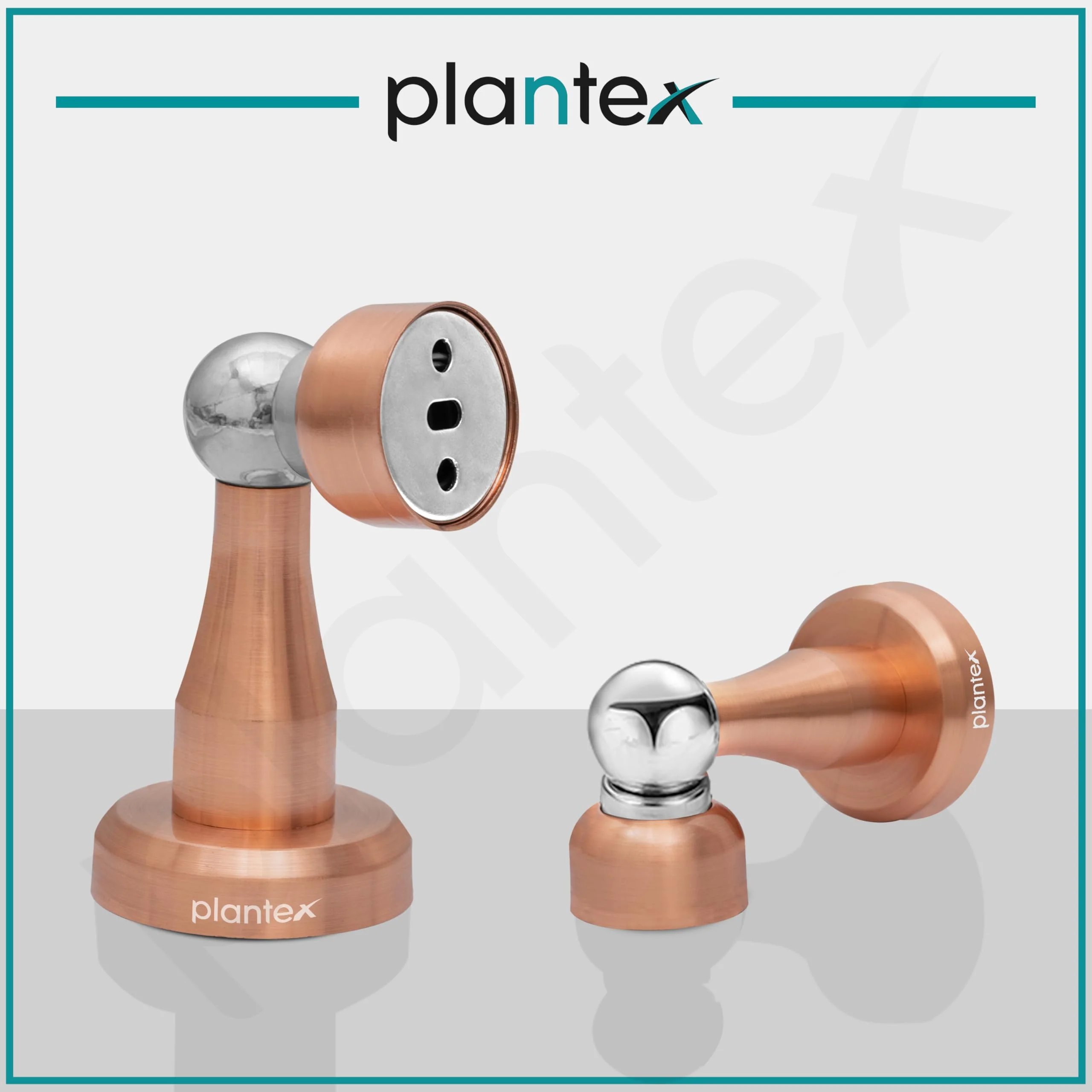 Plantex Stainless Steel 360 Degree 4 inch Door Magnet Stopper for Home/Office/Hotel Wall and Floor Mounted Soft-Catcher to Hold Wooden/Glass/PVC Door (Rose Gold Finish) - Image 7